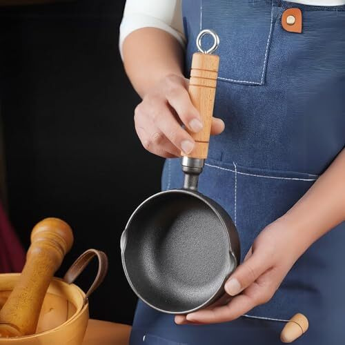 Home Essentials Cast Iron Tadka Pan/Vaghar/Chounk/Baghar For Frying Dal/Spices | 4Inch, 450Gm, Gas & Stove-Friendly | Pre-Seasoned, 100% Toxin-Free, Naturally Non-Stick Tempering Pan (Am306)
