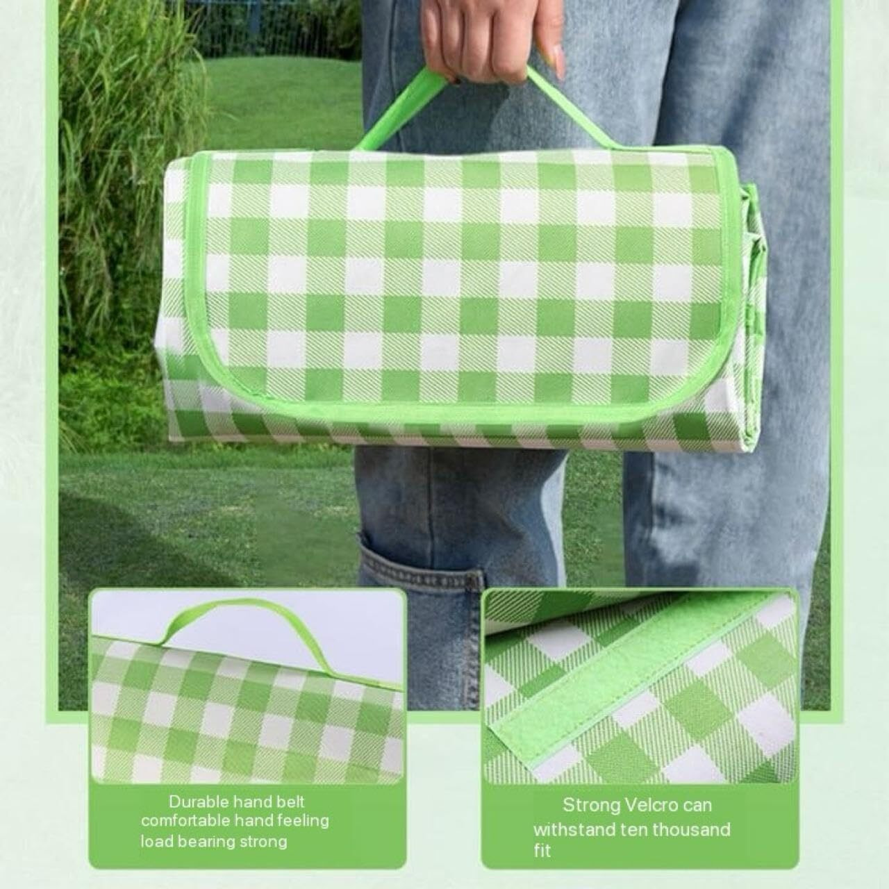 Oxsam Picnic Blanket Waterproof Beach Rug 200150Cm Large Beach Picnic Mat With Portable Handy Tote For Travel Sports Home Yoga Park Grass Picnic
