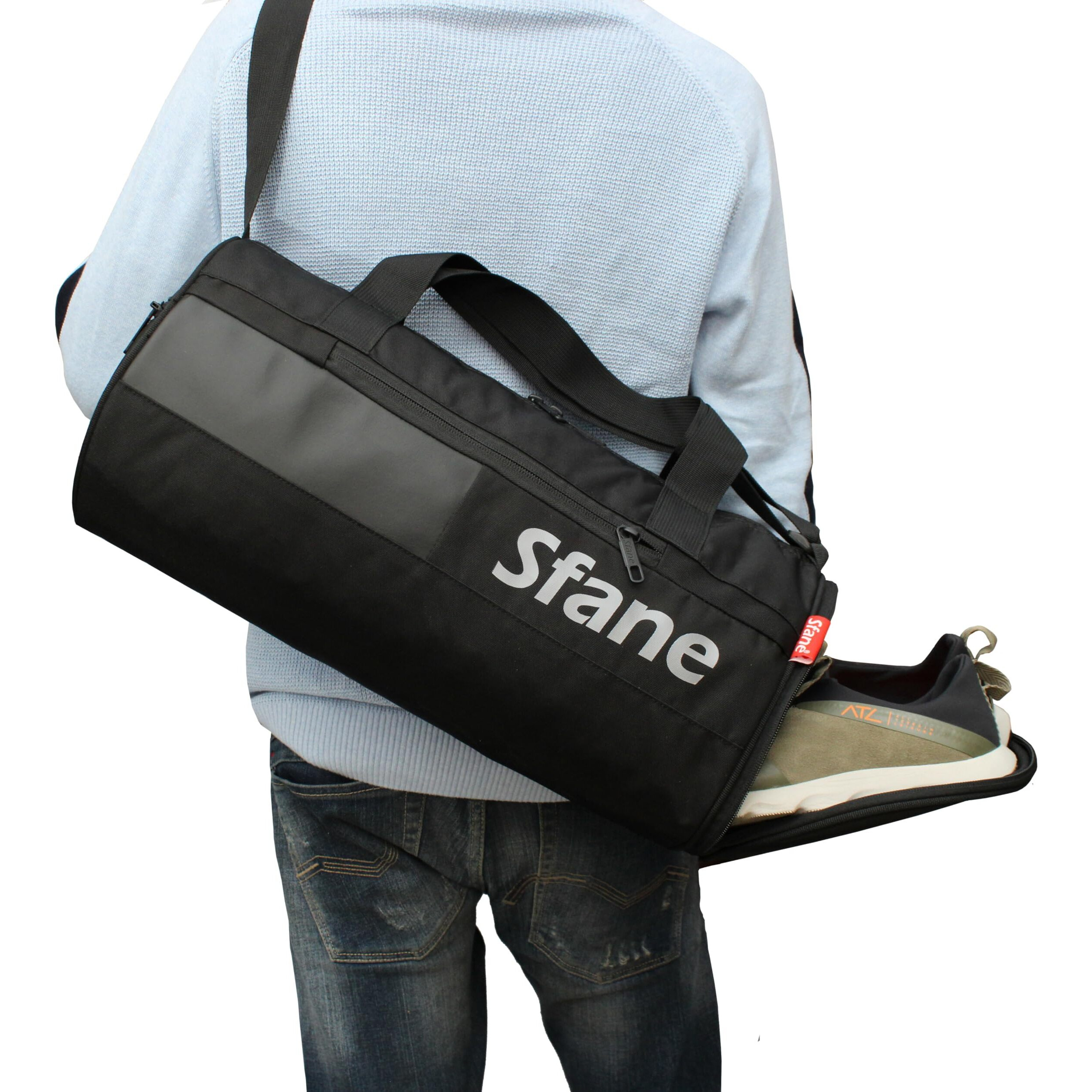 Sfane Gym Bags For Men With Separate Shoe Compartment Sports Gym Bags For Women Unisex Duffle Bags For Gym For Carry & Travel Adjustable Duffel Bags Sports Bag - Black