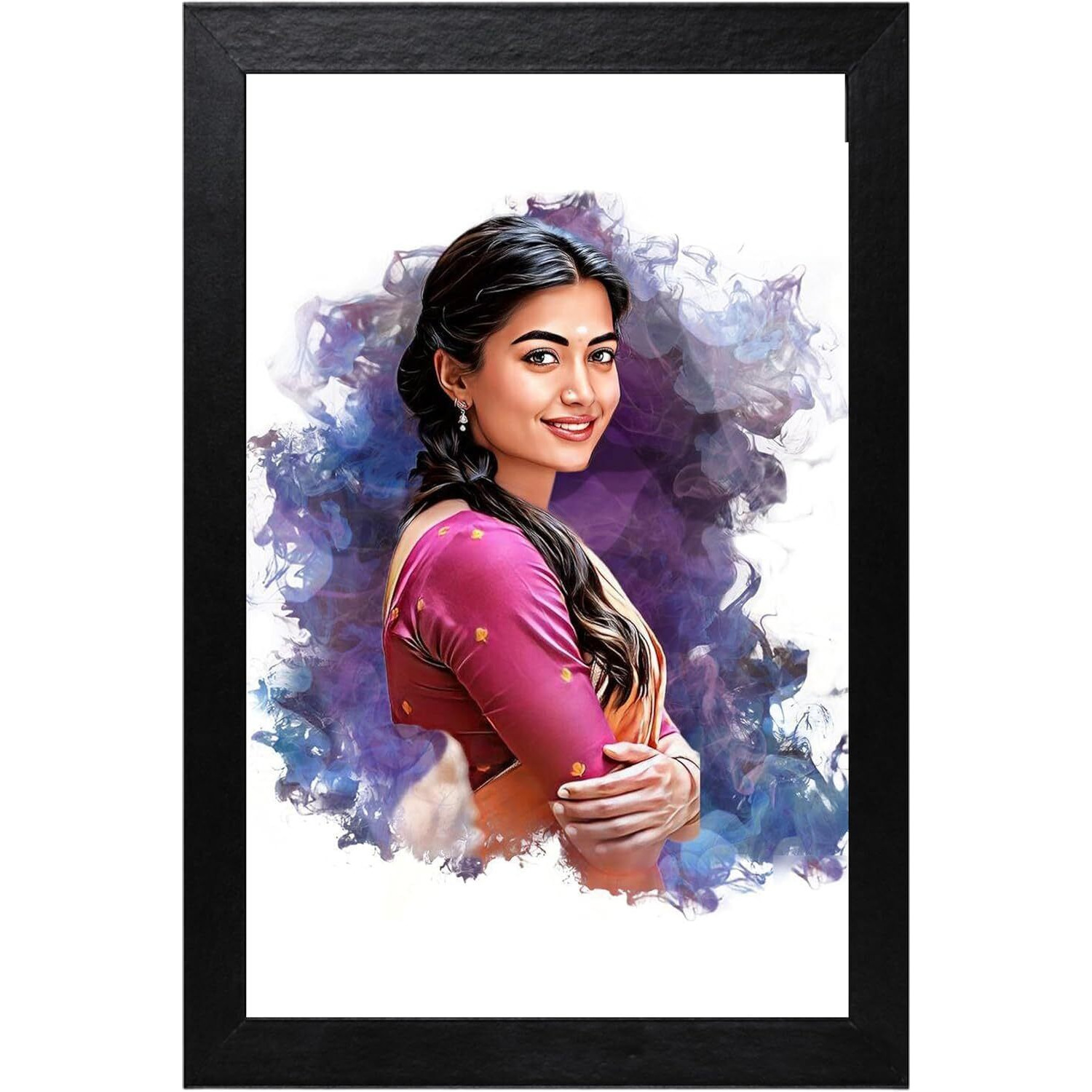 Jadoun Customised Digital Handmade Smock Pattern Oil Painting | Gift For - Anniversary | Birthday |Wife | Husband | Sister | Gift For Someone (12X18)