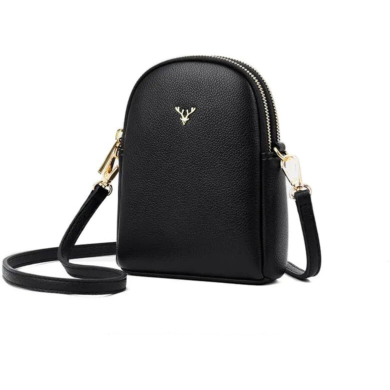 Ketmart Small Crossbody Bags For Women Mini Cell Phone Purses With Crossbody Strap Phone Wallet Shoulder Bag Pu Leather(Color_Black)