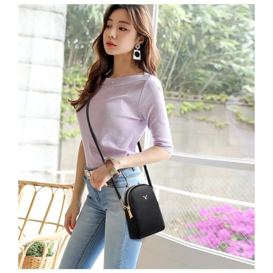 Ketmart Small Crossbody Bags For Women Mini Cell Phone Purses With Crossbody Strap Phone Wallet Shoulder Bag Pu Leather(Color_Black)