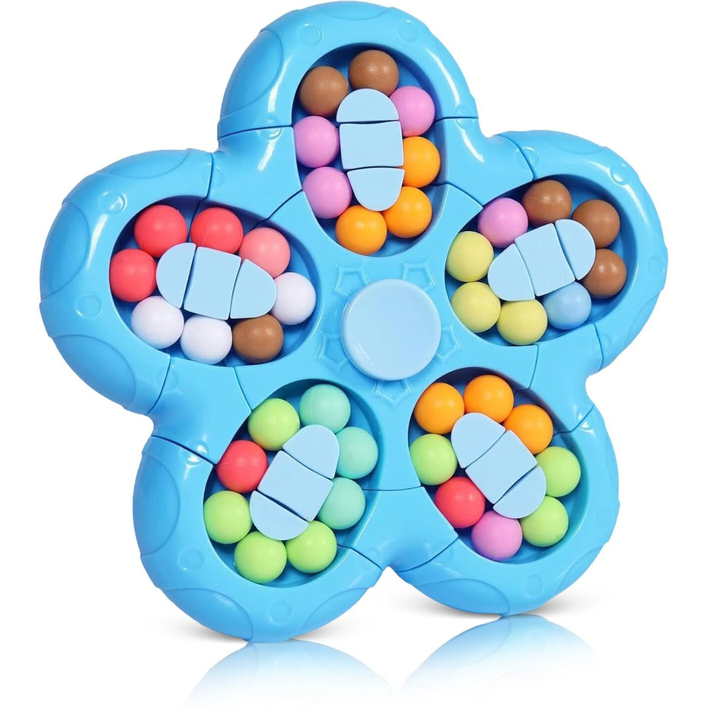 Nhr Rotating Magic Bean Toys Decompression Rotating Small Beads Magic Cube Toys For Kids Puzzle Educational Toys For 3 Years Old (Random Color) (Flower)