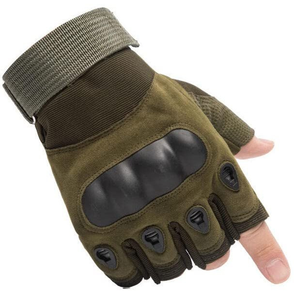Ketmart Nylon Tactical Half Finger Gloves For Sports, Hard Knuckle,Hiking,Cyclling,Travelling,Camping,Outdoor,Boxing, Motorcycle Riding, Arm Shooting Gym Gloves, Green