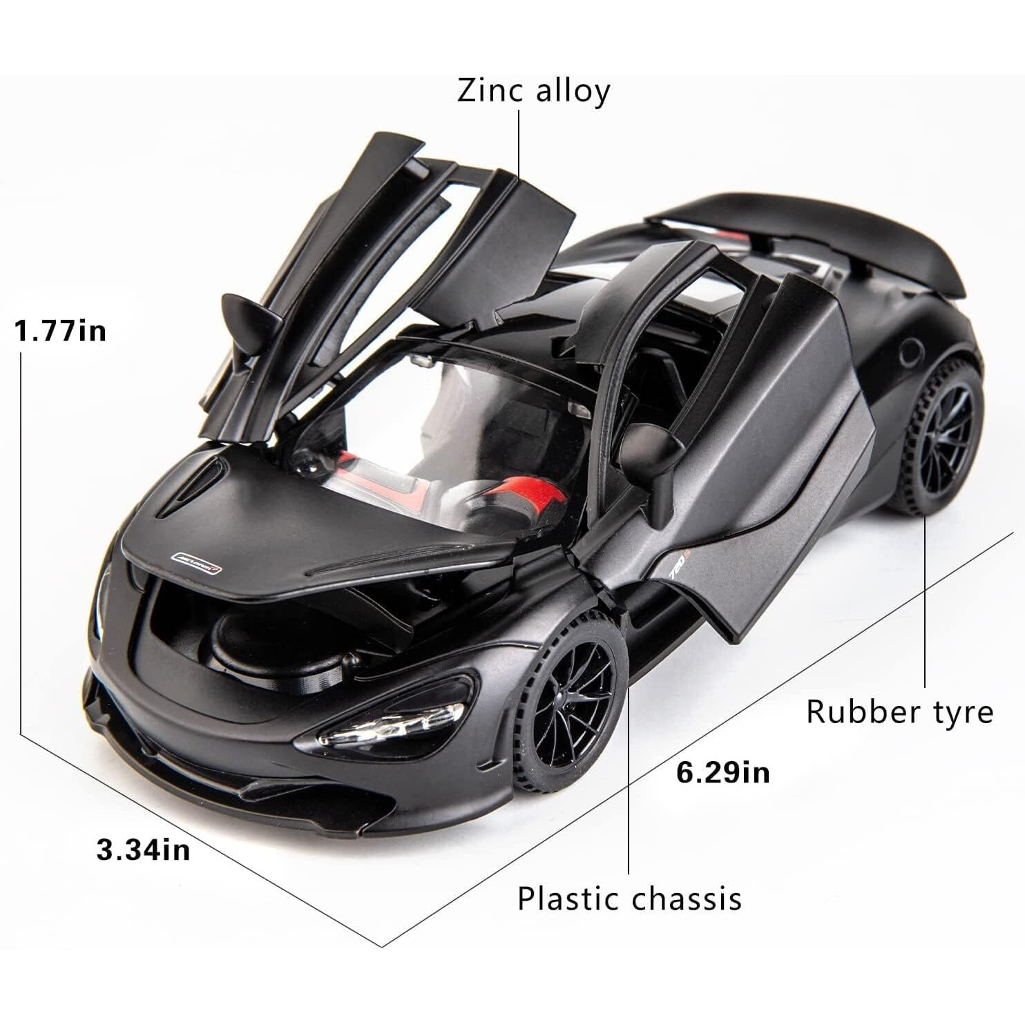 Sky Tech Mclaren 720S Model Car Sports Car 132 Exclusive Alloy Metal Pull Back Die-Cast Car Diecast Metal Pullback Toy Car With Openable Doors & Light Music Gifts Toys For Kidscolors As Per Stock
