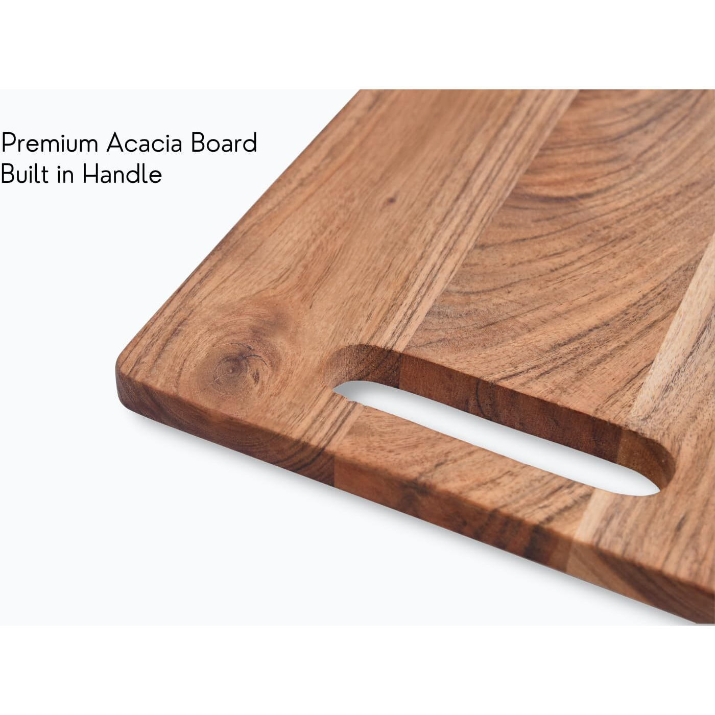 Vesta Homes Wooden Chopping Board, Cutting Board, Serving Tray For Kitchen Vegetables, Fruits & Cheese | Natural Acacia Wood | 33X21.5X1.5 Cms| Handmade (Evo Board)