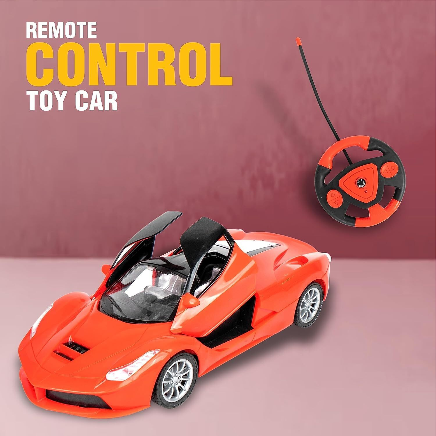 Wirescorts Remote Controlled Racing Car For Kids, Super Racing Sports For Kids, High Speed Toy Vehicle For Kids, Motor Rc Chargeable Cars For Kids, Yellow