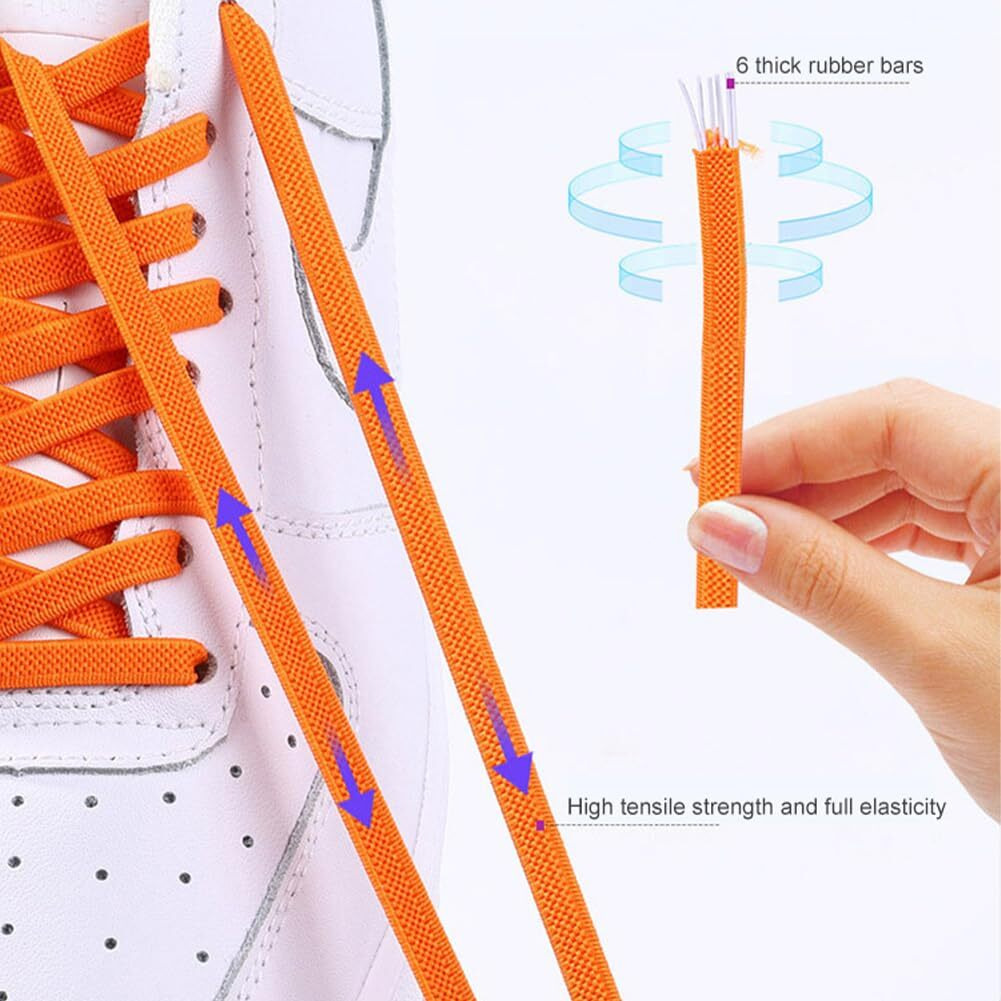 Gozaqe No Tie Elastic Shoe Laces,2 Pairs,Elastic Shoe Laces For Kids,Adult And Elderly,Screw Capsule Shoe Clasp,Suitable For Sports Shoes,Casual Shoes,Hiking Shoes,Etc(Black+White)