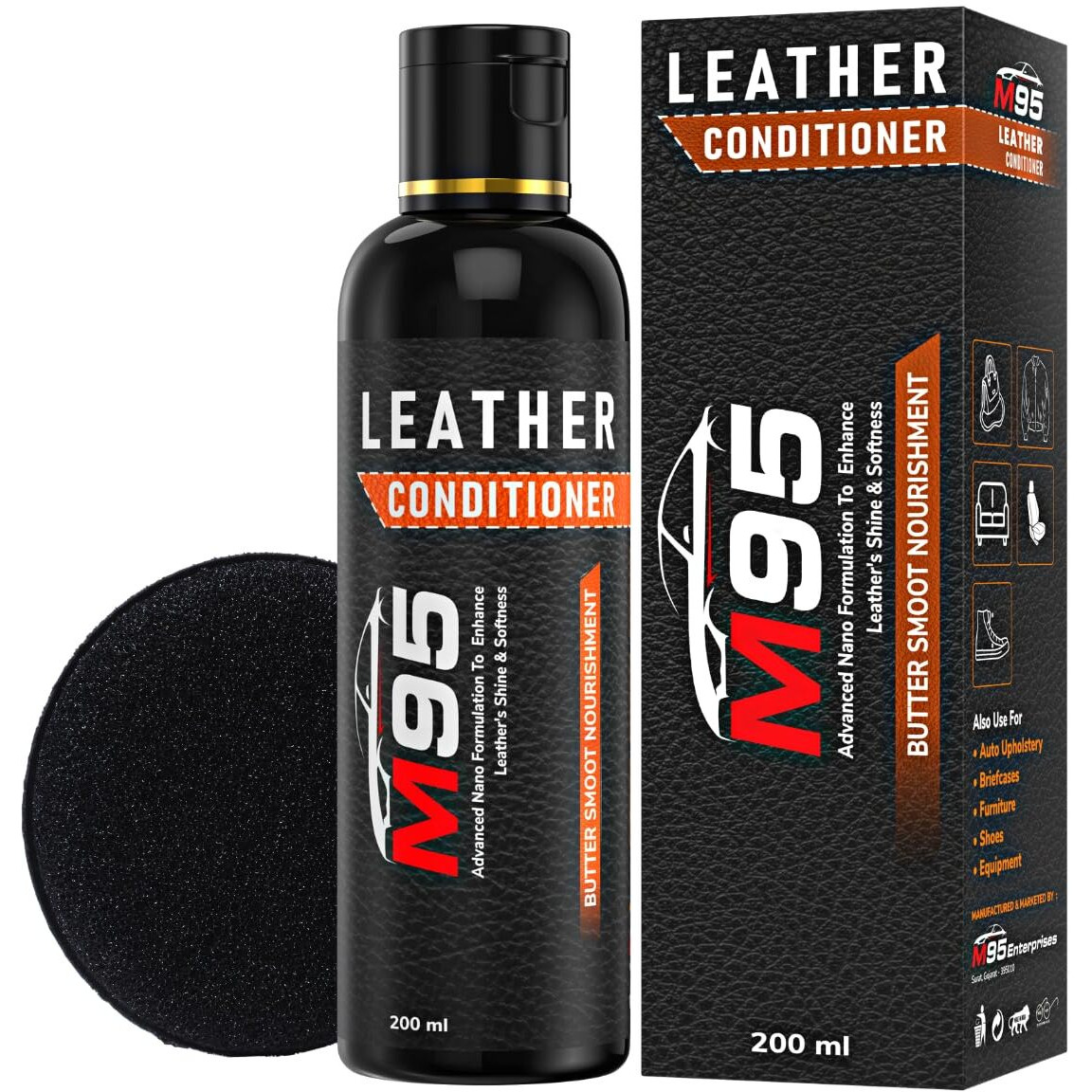 M95 Leather Conditioner For Sofa, Car Seats, Jacket, Bags, Belt And For All Leather Polish (200Ml)