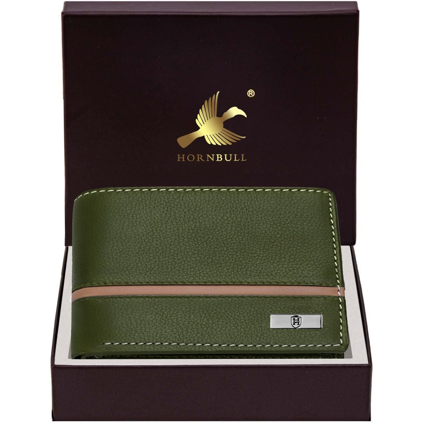 Hornbull Denial Olive Leather Wallet For Men | Wallets Men With Rfid Blocking | Mens Wallet Leather