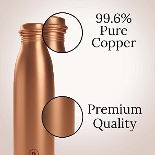 Eb-Everything Beautiful Classic Pure Copper Water Bottle 1 Litre Leakproof In Seamless Shape With Ayurvedic Benefits Made Of Tamba Birthday Gift For Men Women Kids School And Office By Ebstore