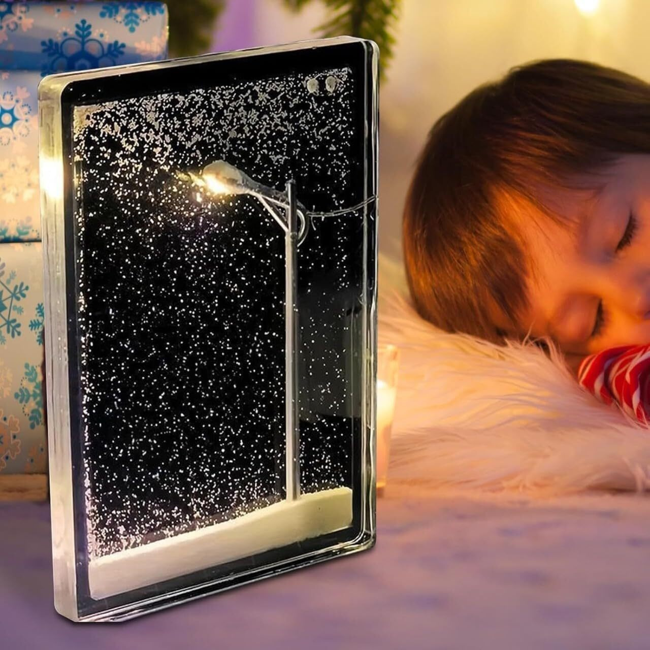 Desidiya Diy Snowfall Lamp With Street Light Snow Lamp Handmade Snow Scenery Night Light For Christmas Decor, Birthday Gifts, And Family Fun