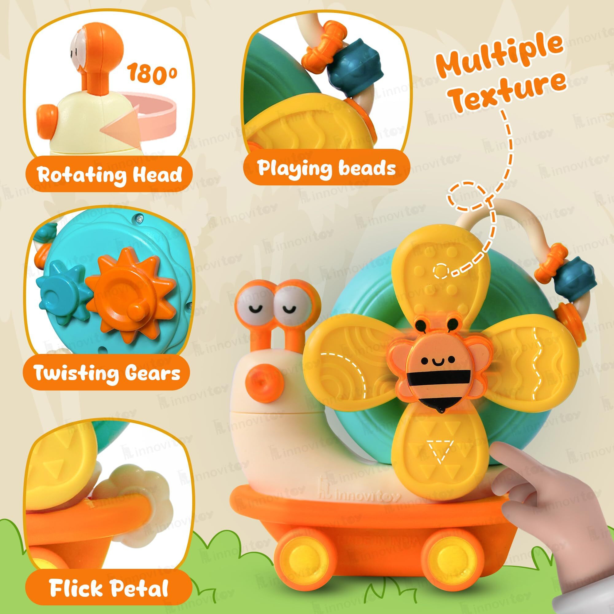 Innovitoy Snail Spinner (Yellow)