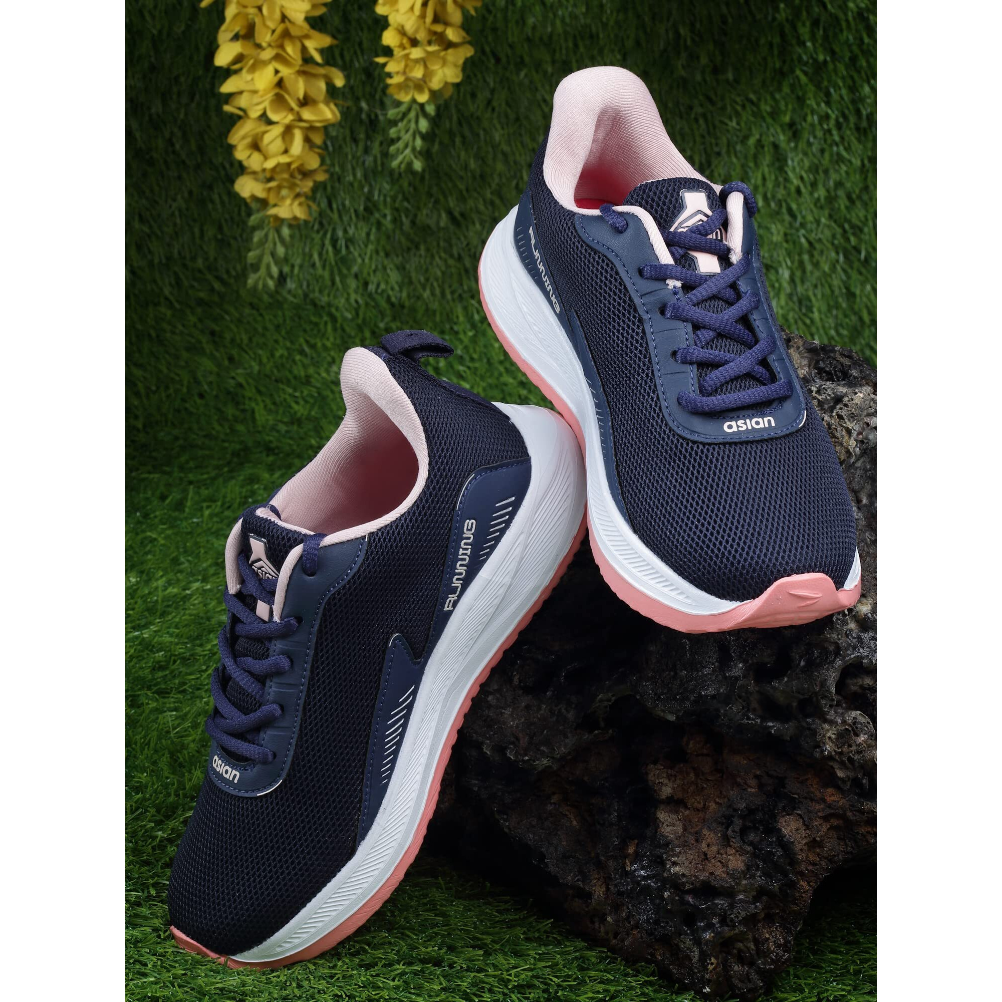 Asian Firefly-09 Max Cushion Technology Lightweight Eva Sole With Memory Foam Insole Casual & Sports Sneaker Shoes For Women & Girls Navy Pink