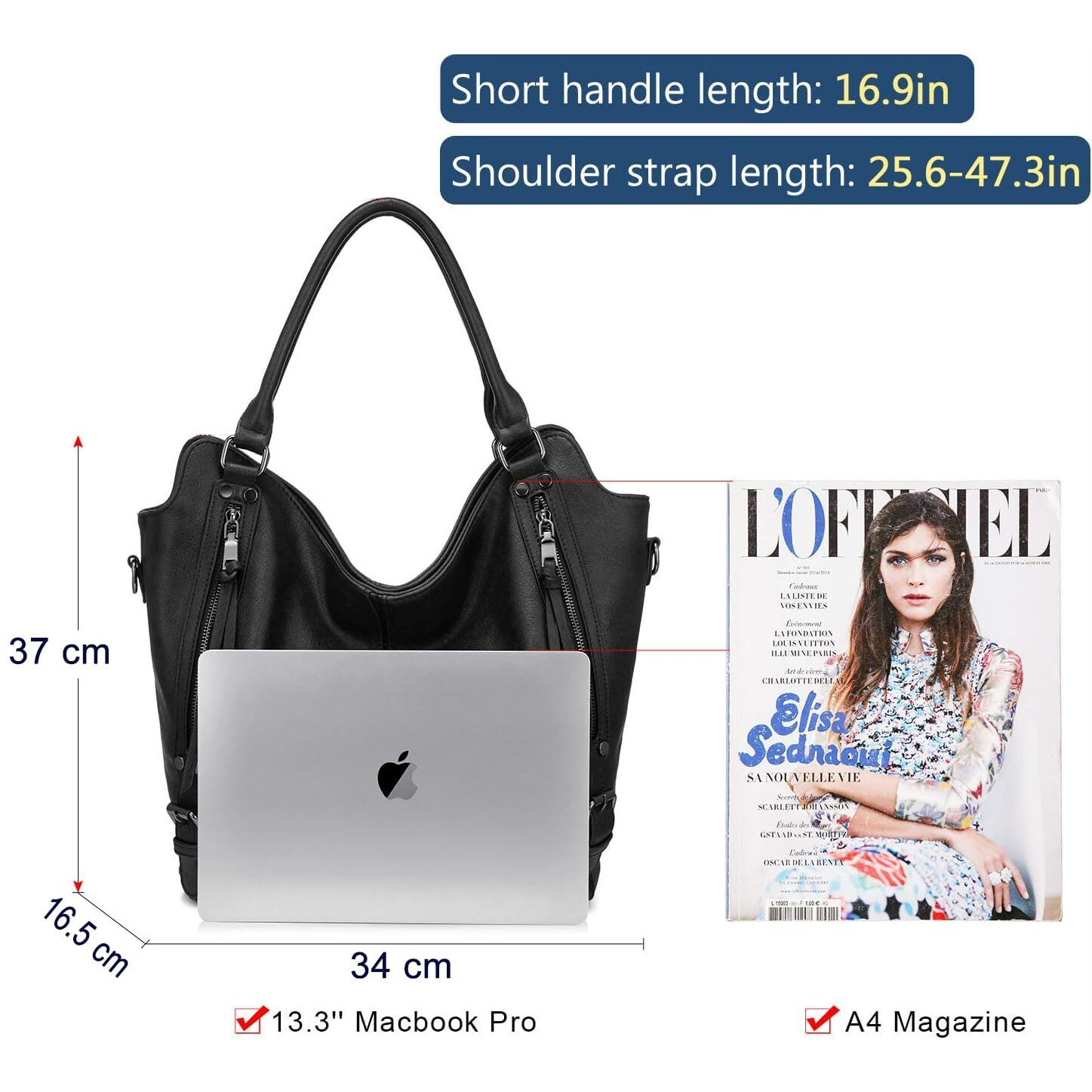 Inovera (Label) Hand Bags For Women Combo - Faux Leather Stylish Ladies Handbag Purse - Crossbody Shoulder Sling Bag With Adjustable Strap (Black)