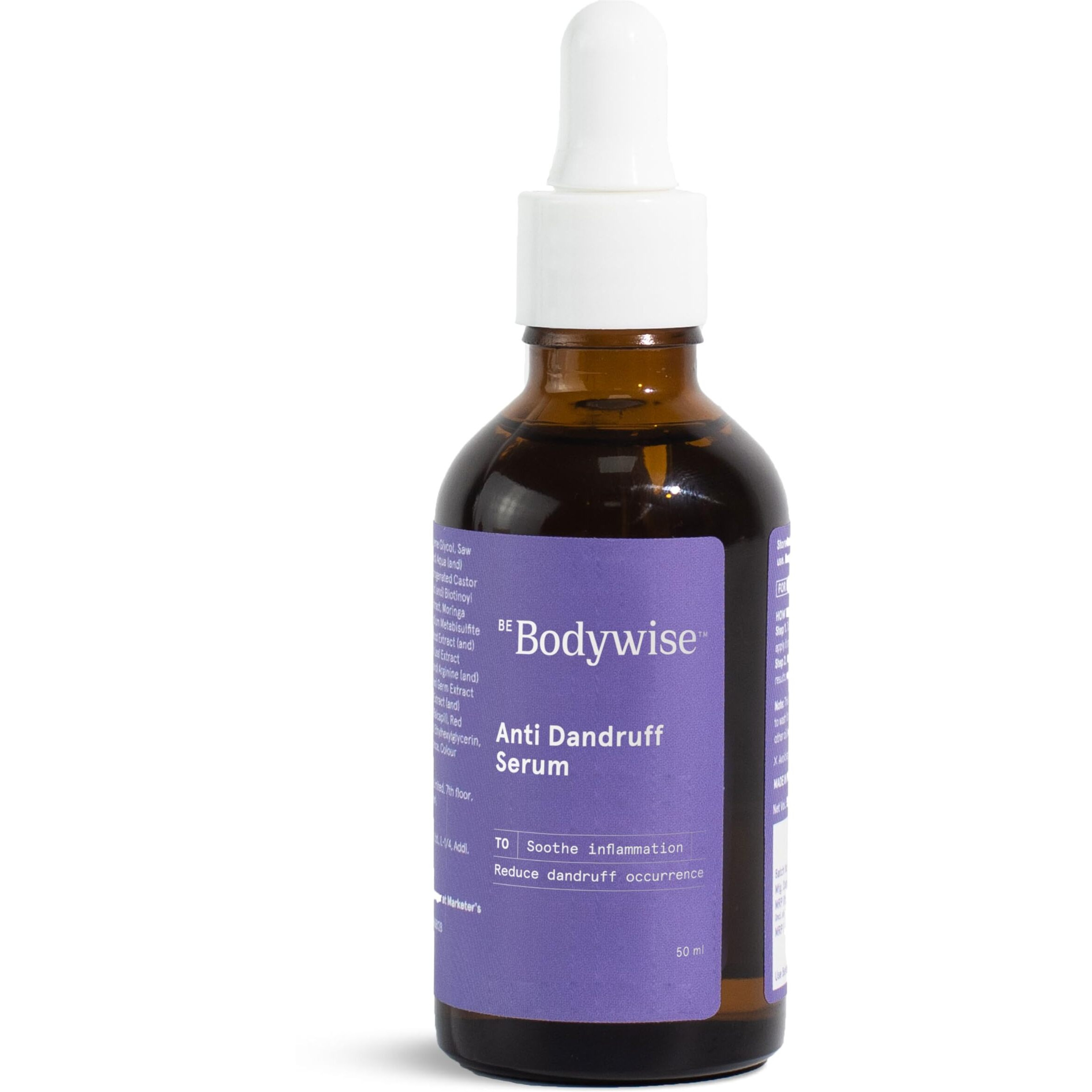 Be Bodywise Anti Dandruff Scalp Serum 50Ml | Fights Dandruff, Reduces Flaky & Itchy Scalp | With Ichthyol Pale, Zinc Pyrithione, & Tea Tree Oil | Paraben & Sulphate Free