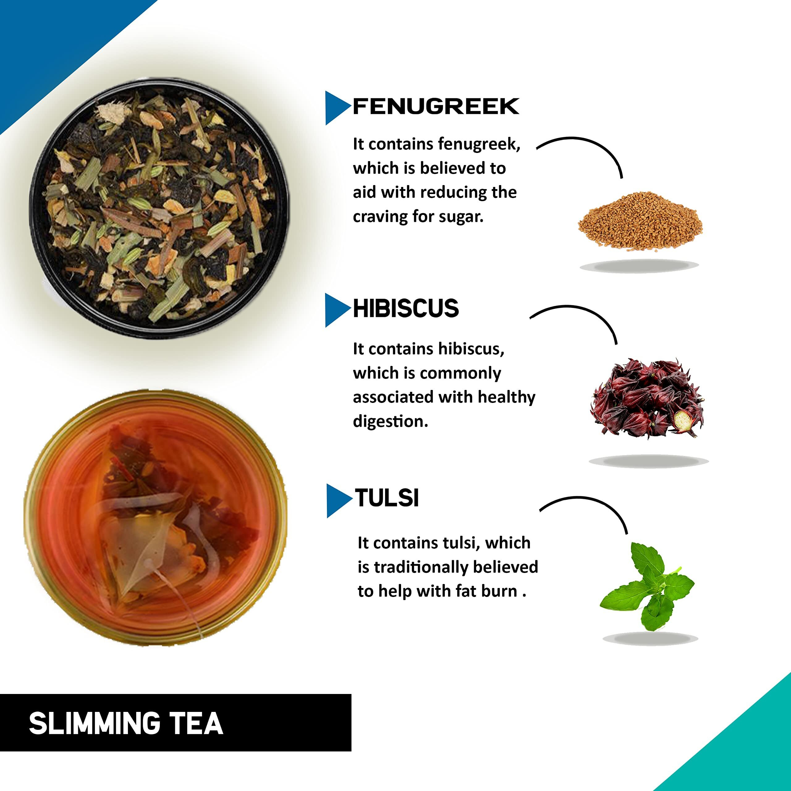 Teacurry Belly Tea & Slimming Tea Combo (1 Month Pack, 60 Tea Bags) - Supports With Flatter Tummy And Overall Weight Management. - 100% Natural
