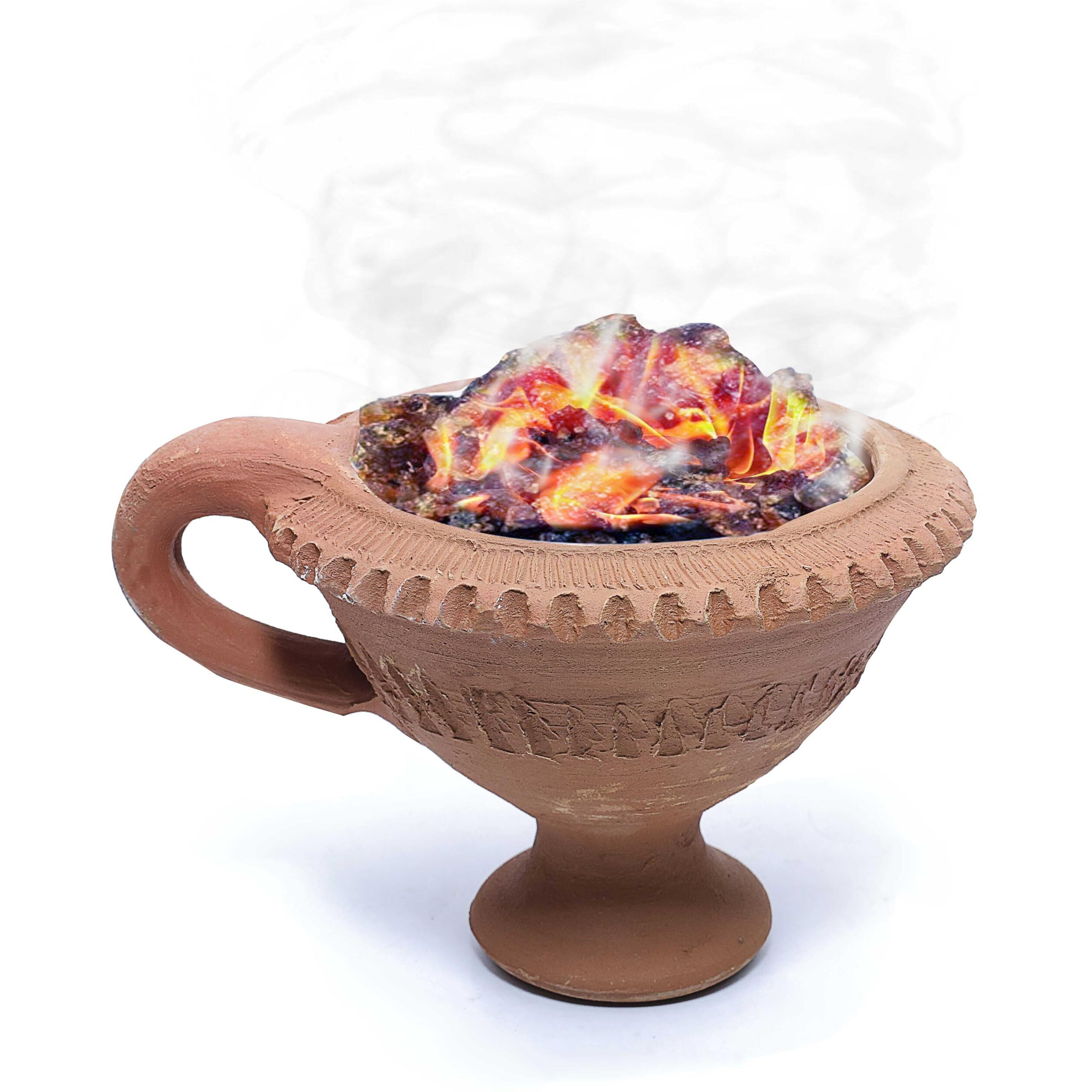 Pure Source India Natural Clay Desi Handmade Dhoop Loban Dani/Dhuni Burner Holder/Pot Stand For Puja/Hawan/Dhuni (Shop/Office/Room/Gardan Etc.) (4 Inch Size 100% Pure Mitti)