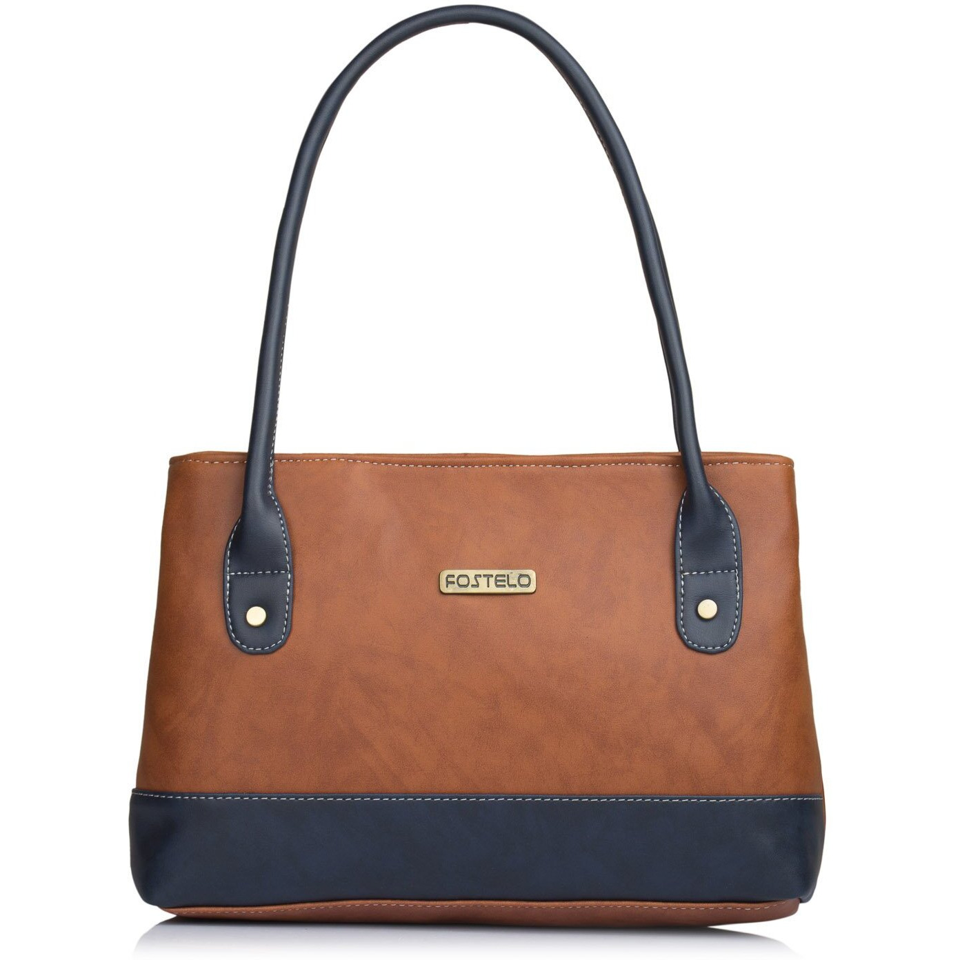 Fostelo Women's Vegan Leather Zara Handbag Shoulder Hobo Bag Ladies Purse (Tan) (Medium)
