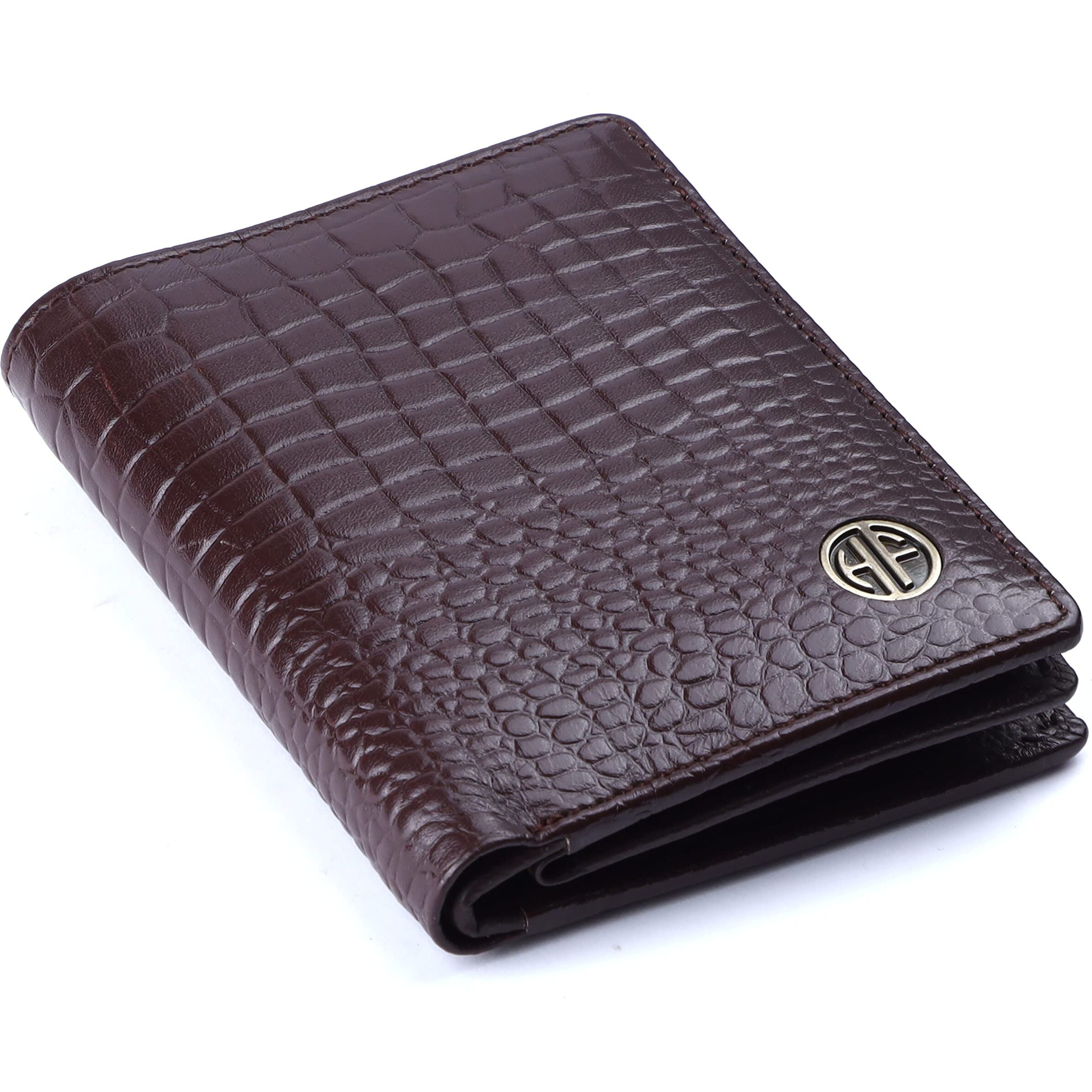 Hammonds Flycatcher Wallet For Men Leather Original, Men Wallet, Leather Wallet For Men Stylish, Mens Wallet Leather, Wallets For Man, 3 Card Slots, Purse For Men Branded, Gift For Men - Croc Brown