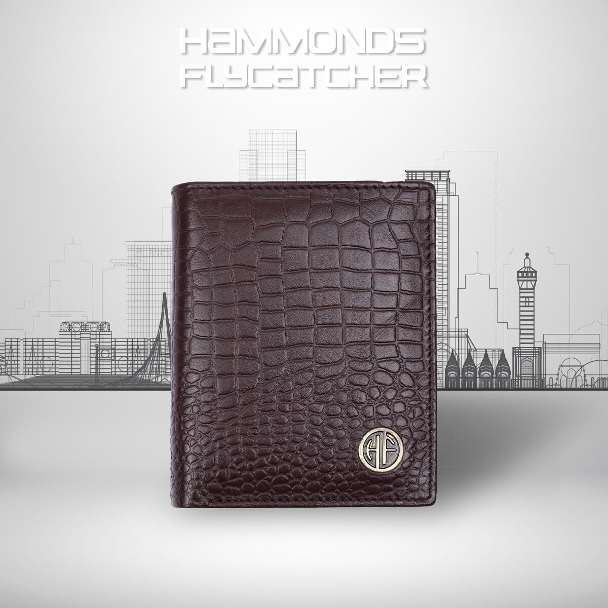 Hammonds Flycatcher Wallet For Men Leather Original, Men Wallet, Leather Wallet For Men Stylish, Mens Wallet Leather, Wallets For Man, 3 Card Slots, Purse For Men Branded, Gift For Men - Croc Brown