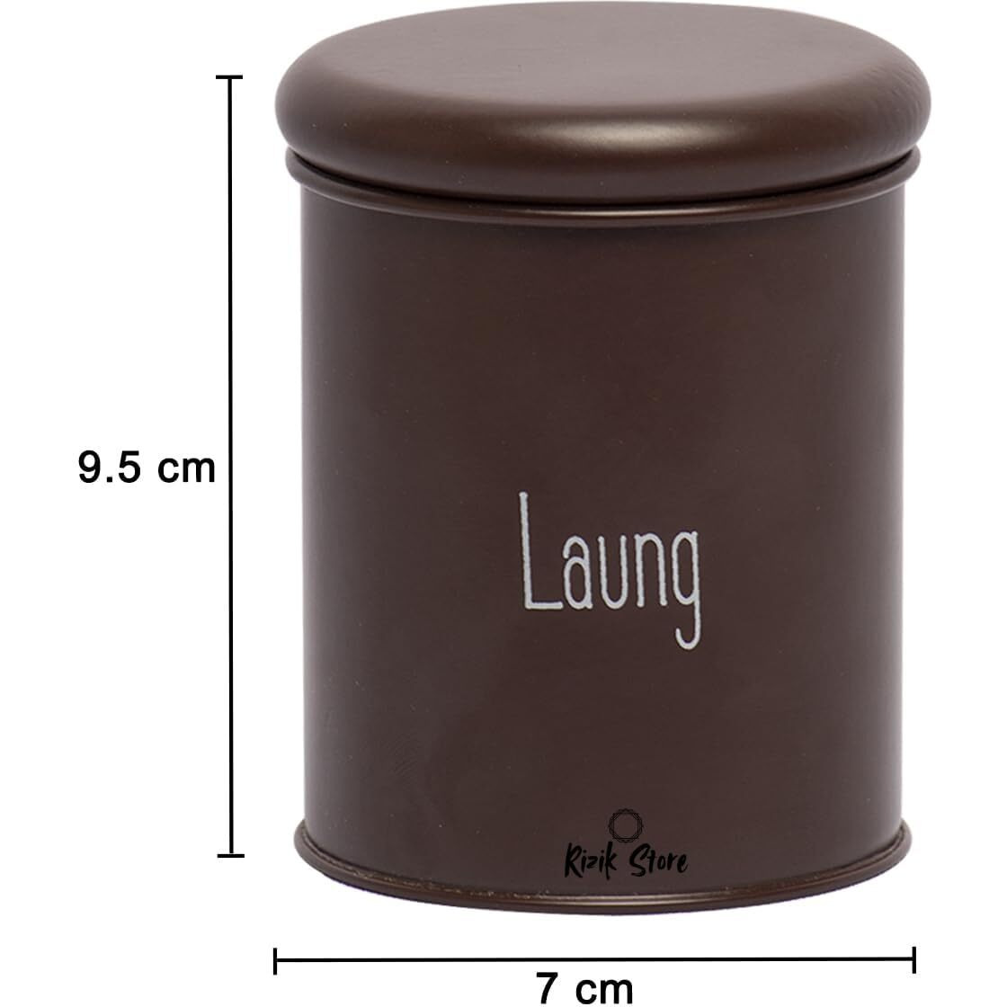 Rizik Store 8-Piece Spice Jar Set|300Ml Airtight Metalcontainers With Bpa-Free Lid| Masala Box & Kitchen Organizer | Durable Mild Steel Storage Box For Spices (Metal Pack Of 8)