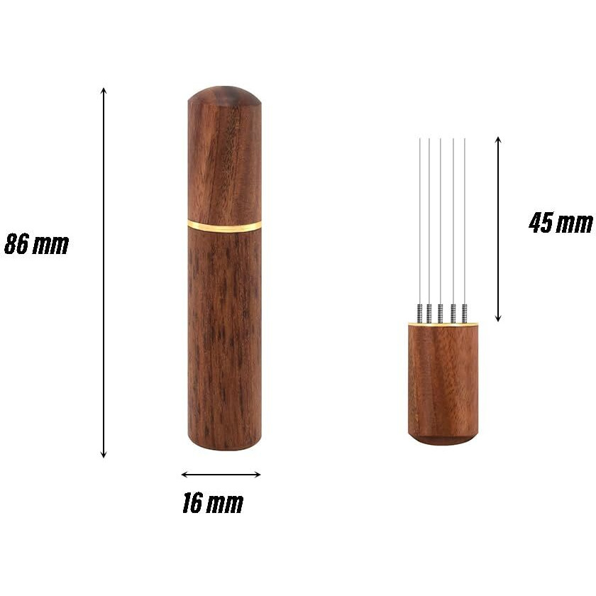 Gozaqe Espresso Coffee Needle Stirrers,8 Needles,304 Stainless Steel Needle,Natural Wood Handle And Stand,Coffee Accessories For Espresso Stirring Distribution