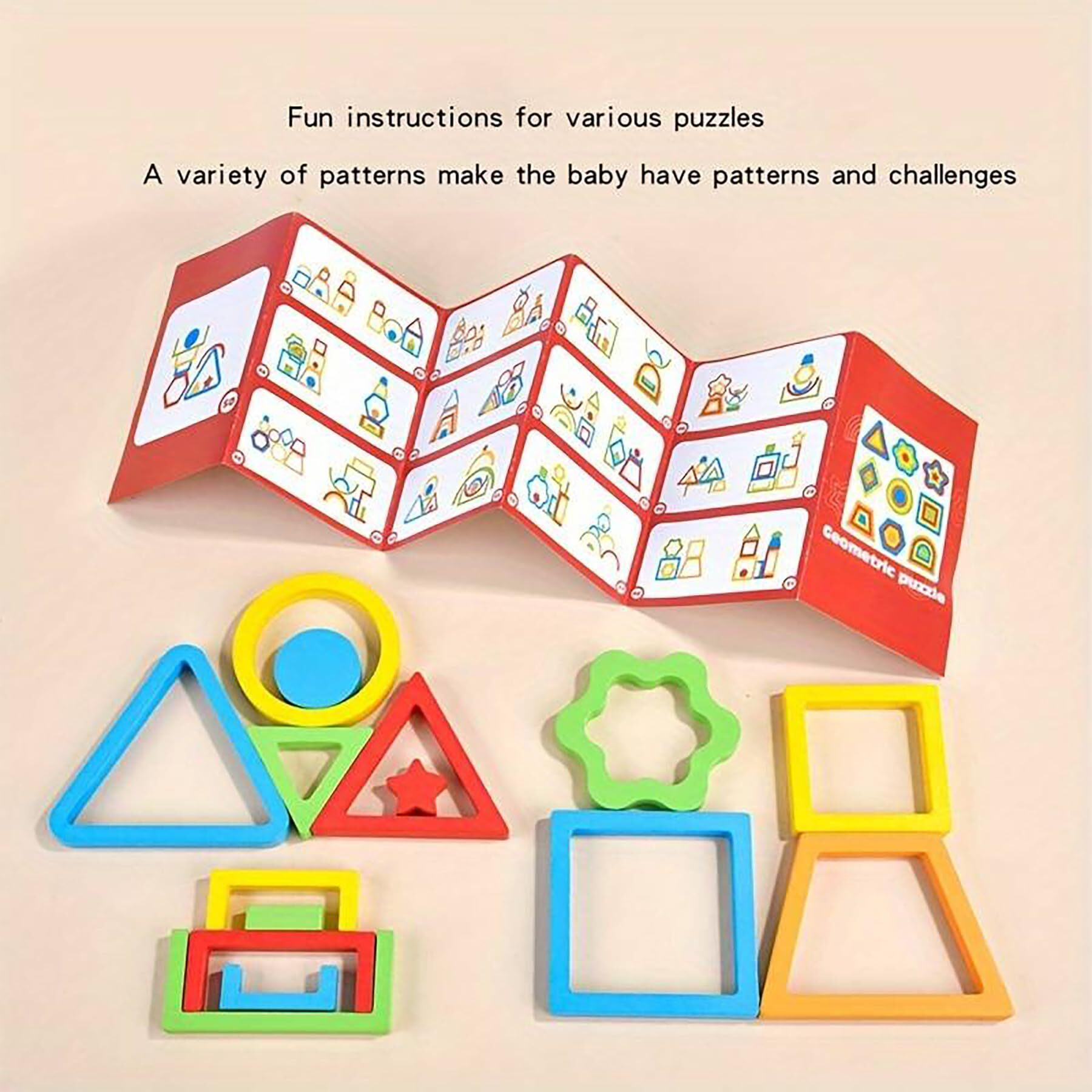 Wishkey Wooden Shapes Puzzle Learning Toy, Montessori Brain Teaser Puzzle Board With 9 Geometric Shapes, Interactive Game Educational Toys For Kids, Multicolour, 3+ Years (Pack Of 1)
