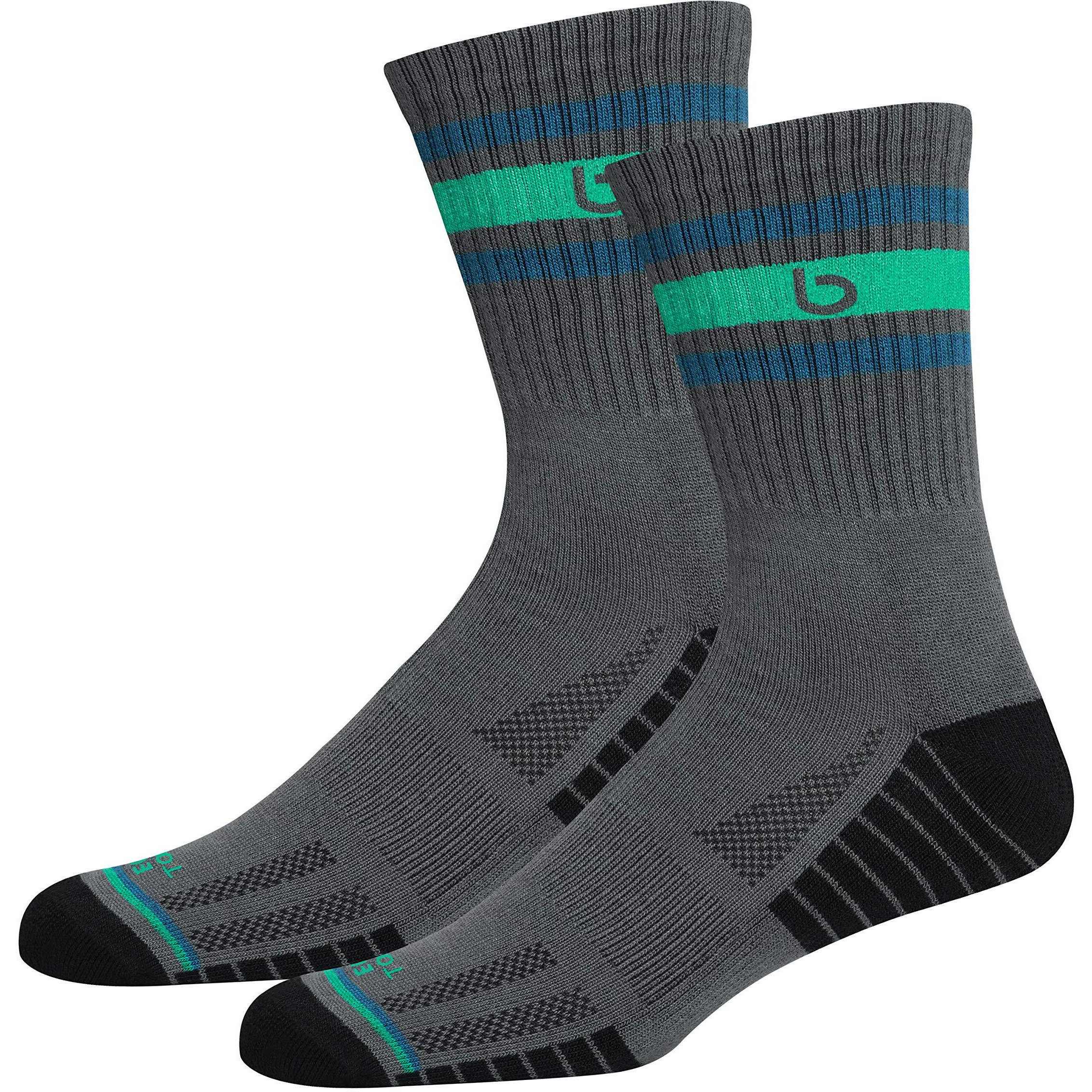 Bambos Men's Bamboo Sports Calf Length Crew Socks For Running & Gym, Pack Of 3, (Size Uk 7-11, Multicoloured)