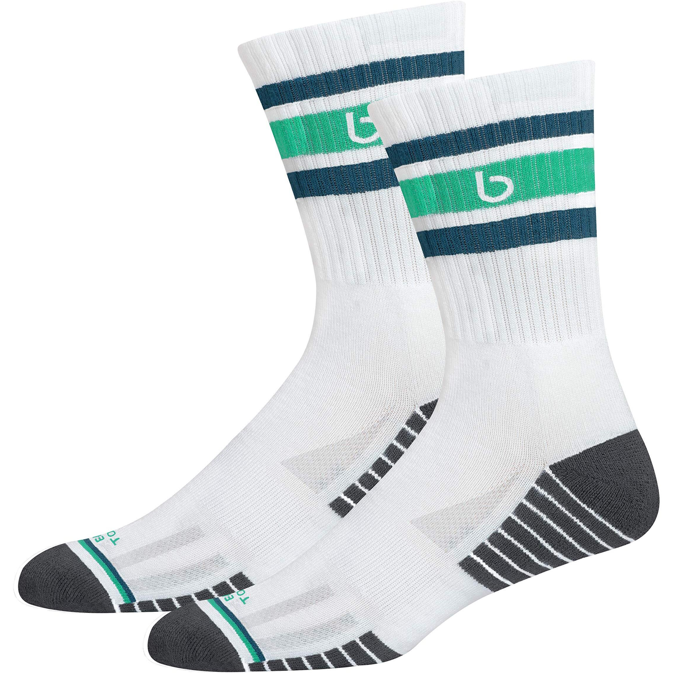 Bambos Men's Bamboo Sports Calf Length Crew Socks For Running & Gym, Pack Of 3, (Size Uk 7-11, Multicoloured)