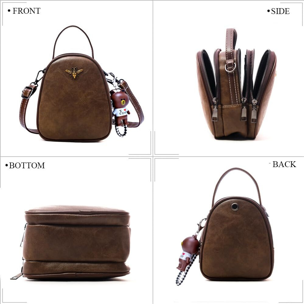 Inovera (Label) Women's Cross-Body Shoulder Sling Bag Mobile Purse Handbag With Adjustable Strap (Coffee)