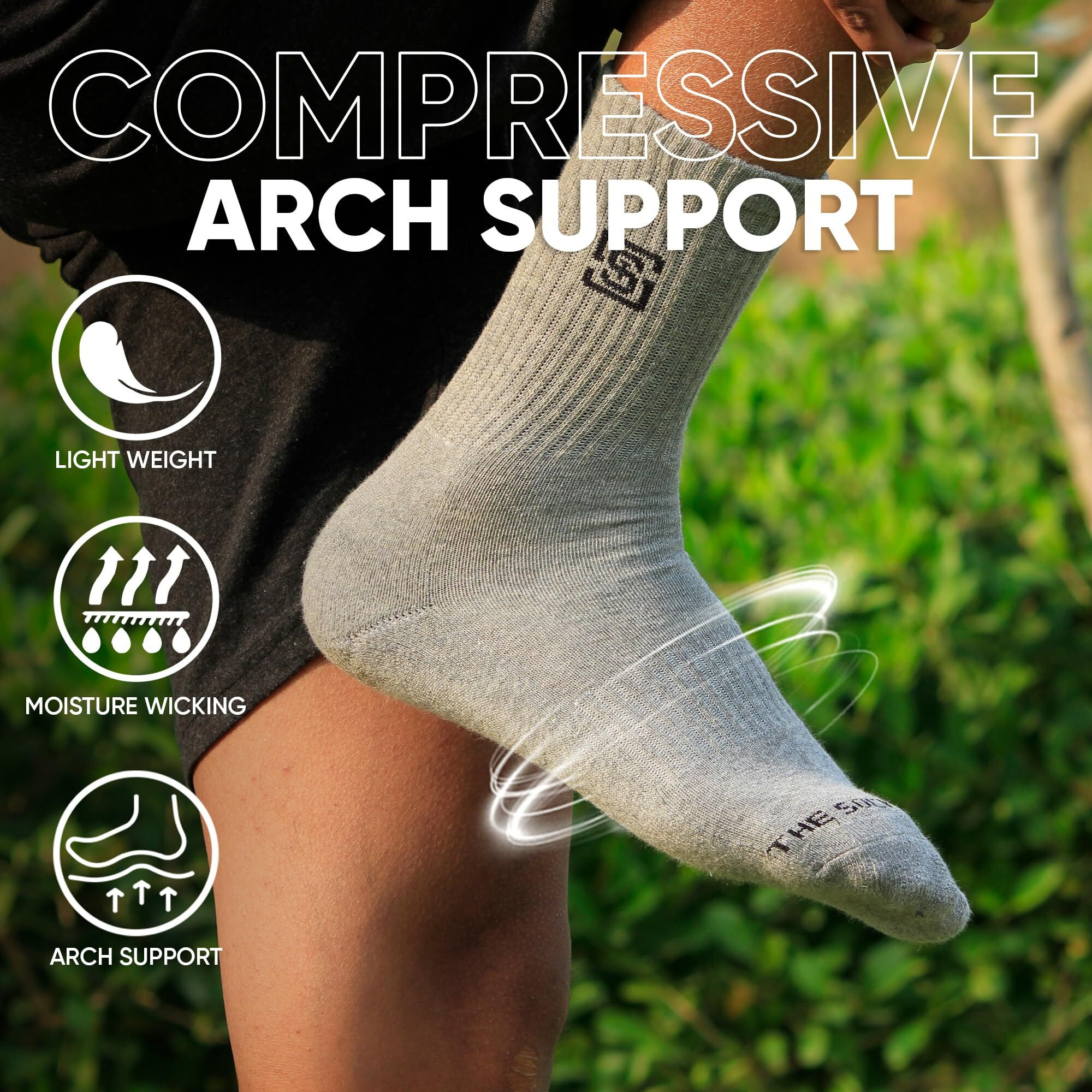 The Sock Street Terry Cushioned Crew/Calf Socks For Men Combo | Athletic & Sports Shocks | Anti Bacterial, Soft, Breathable, Moisture Absorbent & Odour-Free | Premium Cotton Full Length - Assorted