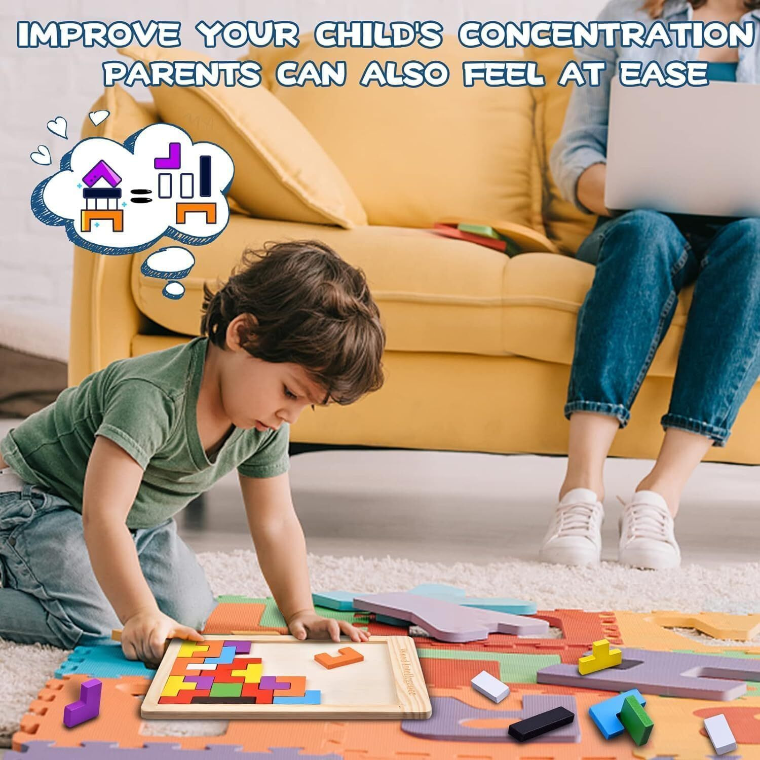 Novo Baby Toys Smart Activity Fun&Learning Blocks Geometrics, Educational & Learning Sorter Toys, Color Choose Stacking Block Game For Kids Baby, 1 2 3+ Year Activity Toys (Russian Puzzle)