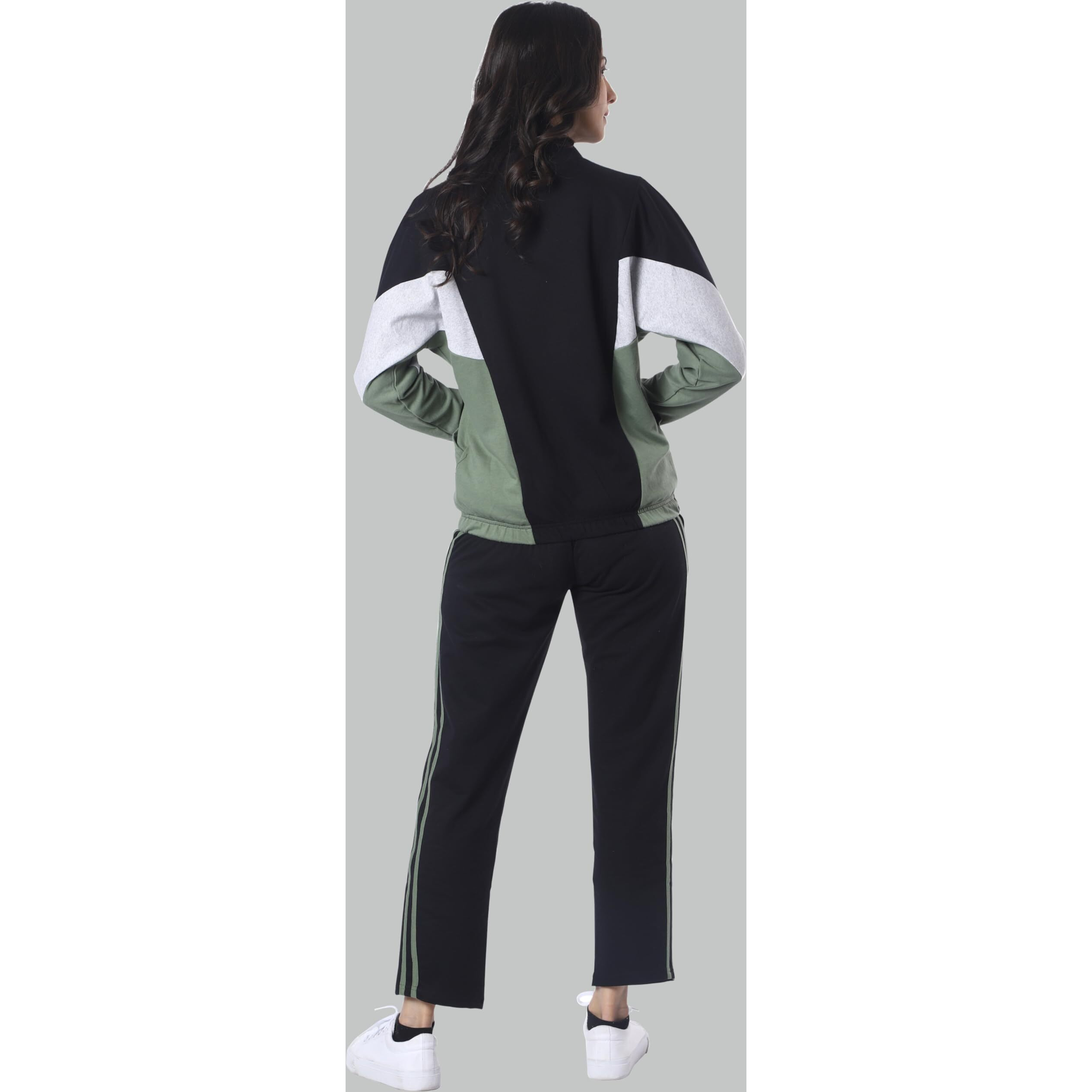 London Hills Women Sports Zipper Running Summer Track Suit Green, Jogging Suit