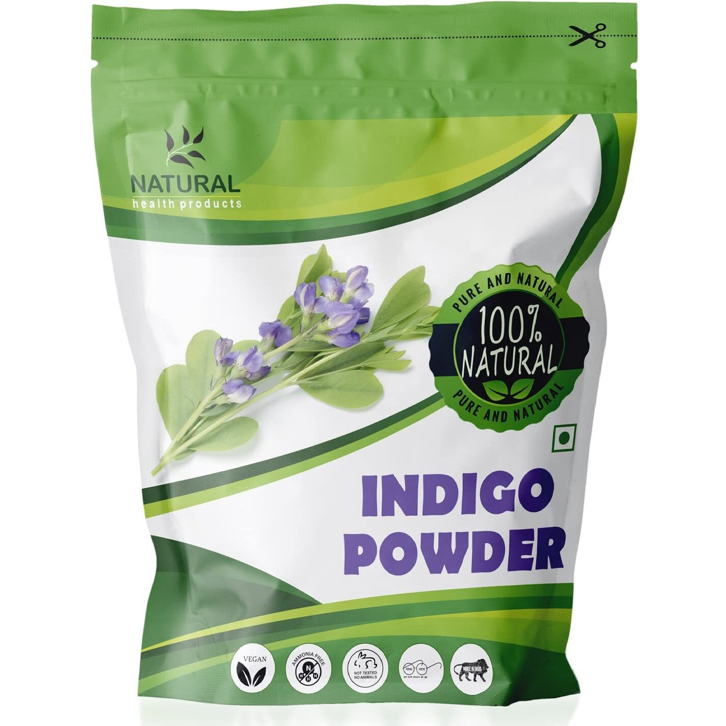 Natural Health Products Indigo Powder (Indigofera Tinctoria) Organic For Hair Pure Neel Powder For Natural Ayurvedic Hair Colorant Black/Brown Hair & Beard Dye/Color/Eat - Black (200 Gm)