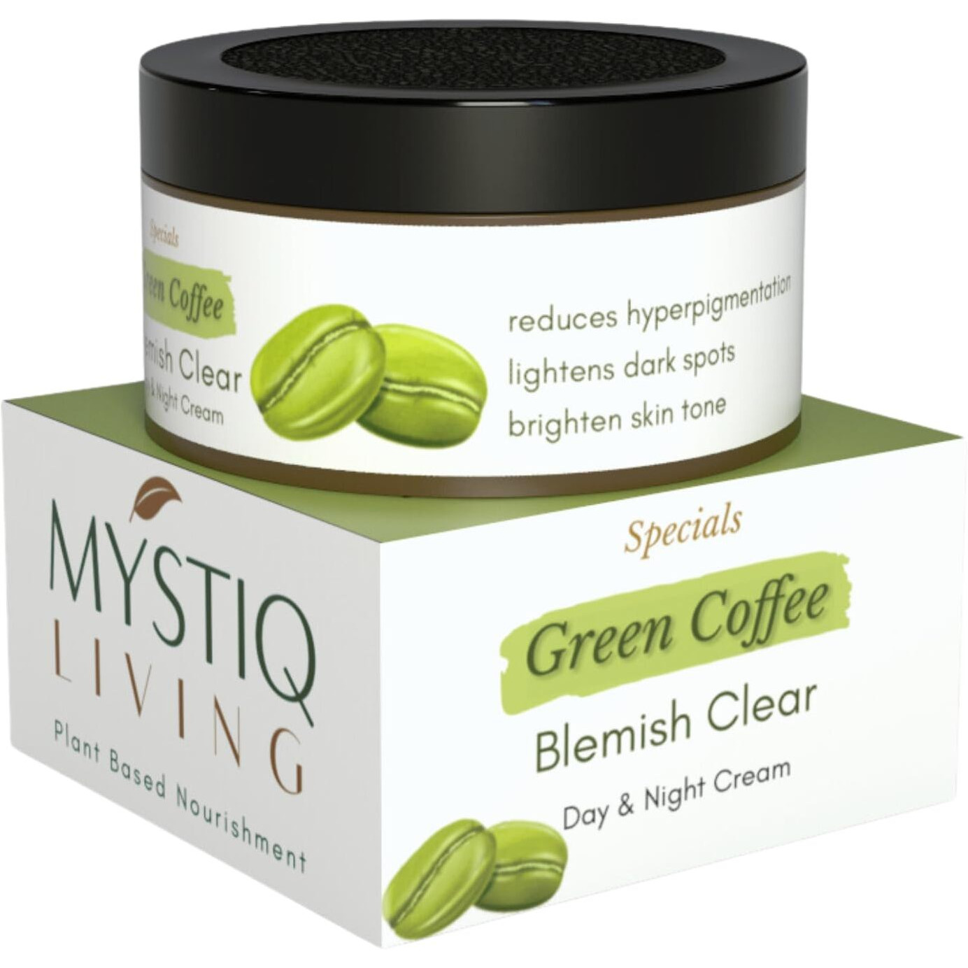 Mystiq Living Pigmentation Cream With Alpha Arbutin, Retinol & Niacinamide | Green Coffee Blemish Clear Cream For Dark Spots On Face - 50Gm | For Anti Pigmentation