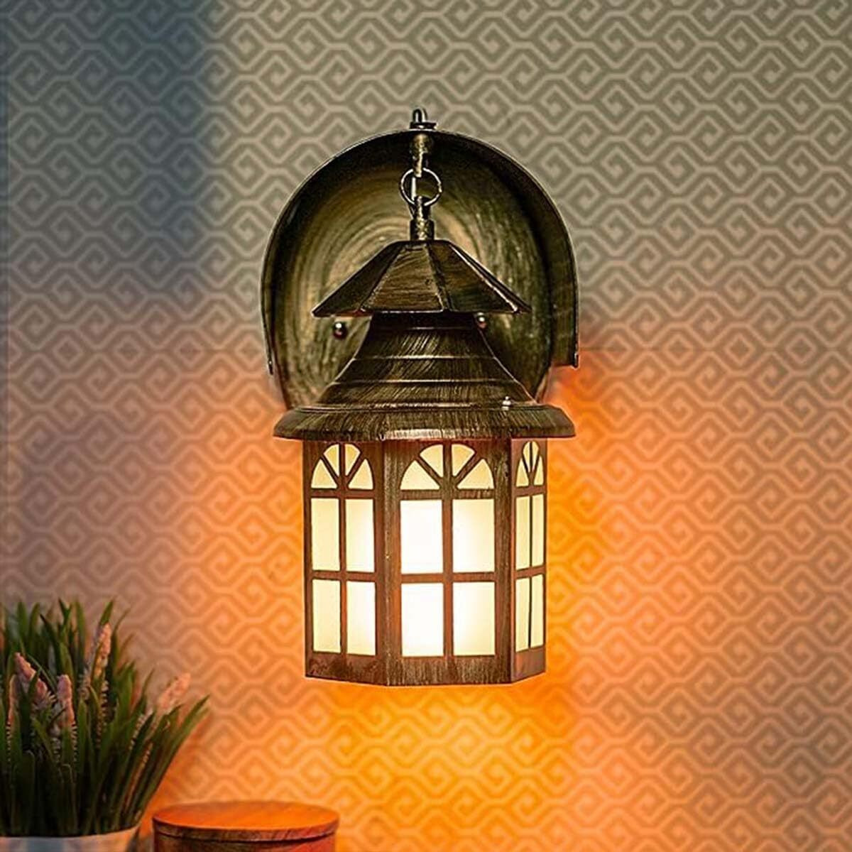 Sinoman Golden Antique Design Metal Wall Light Sconce Lamp For Dining, Bedroom,Living Room,Restaurants,Coffee Shop, Balcony, Home & Office Decor (Without Bulb)