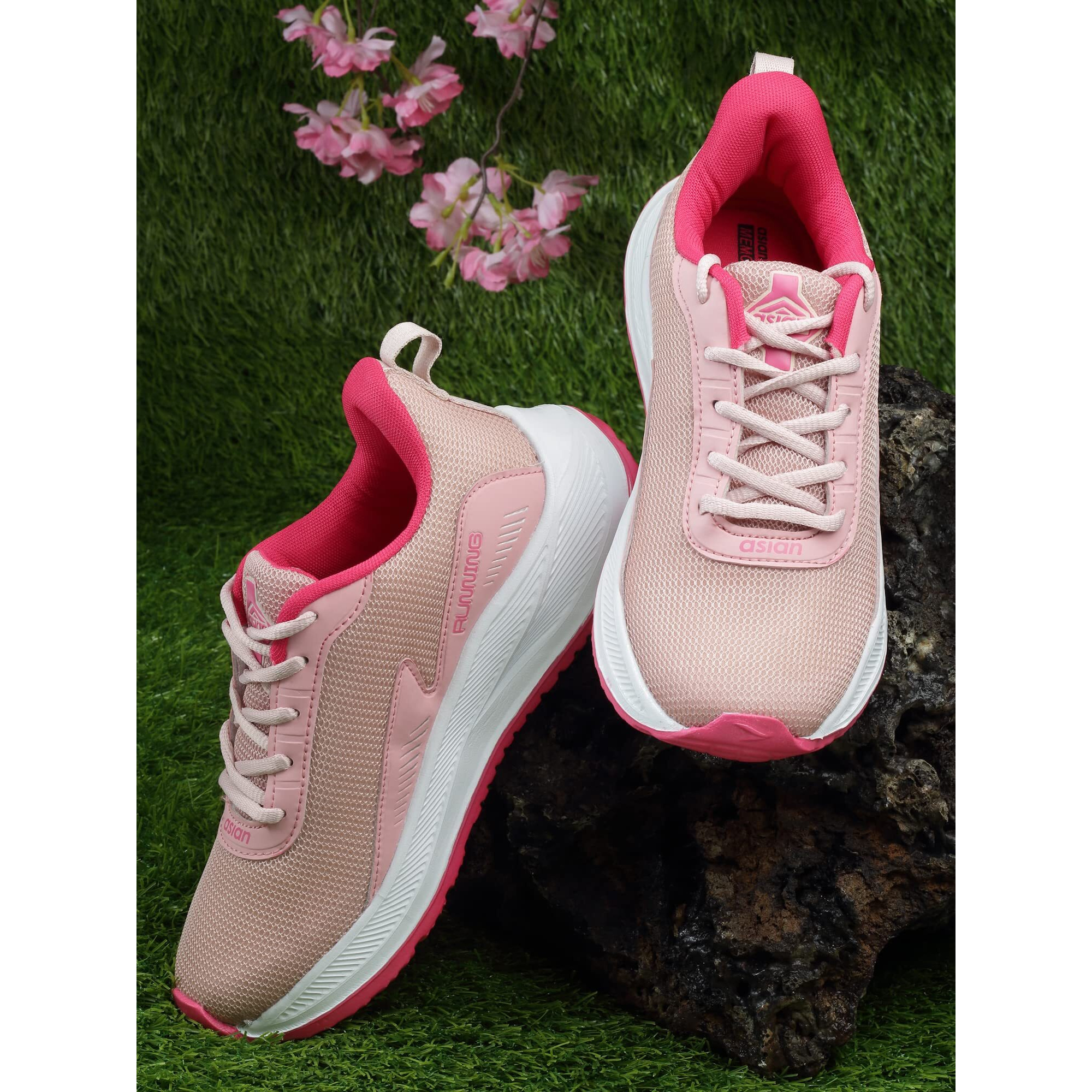 Asian Women's Firefly-09 Max Cushion Technology Lightweight Eva Sole With Memory Foam Insole Casual & Sports Sneaker Shoes For Women & Girls Pink