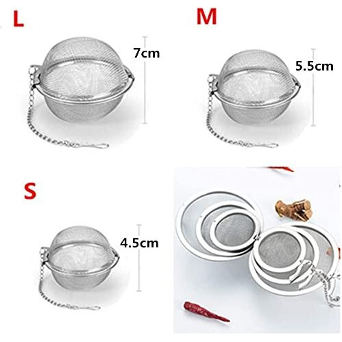 Rastvi Stainless Steel Tea Ball For Loose Tea, Reusable Tea Infuser With Extra Fine Mesh & Chain, Brews Hot Tea, Iced Tea & Coffee, Small Tea Egg, Tea Steeper For One Cup (Pack Of 3 Pcs).