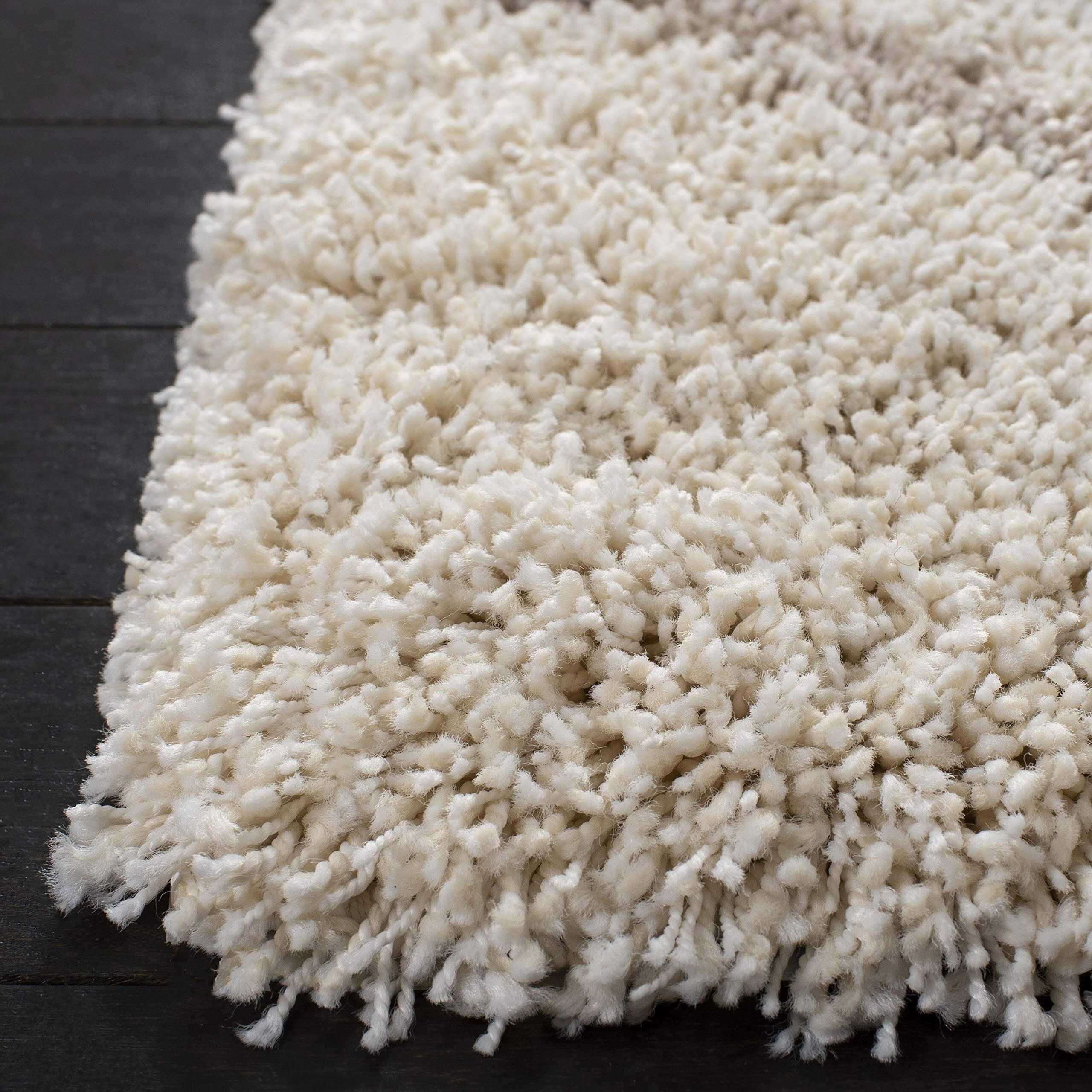 Kashish Rugs Shaggy Rug Handmade Microfiber Super Soft & Plush Fluffy Shaggy Carpets With 2 Inch Thickness Anti - Slip Shag (Color - Sand, Size -12 X 18 Feet)