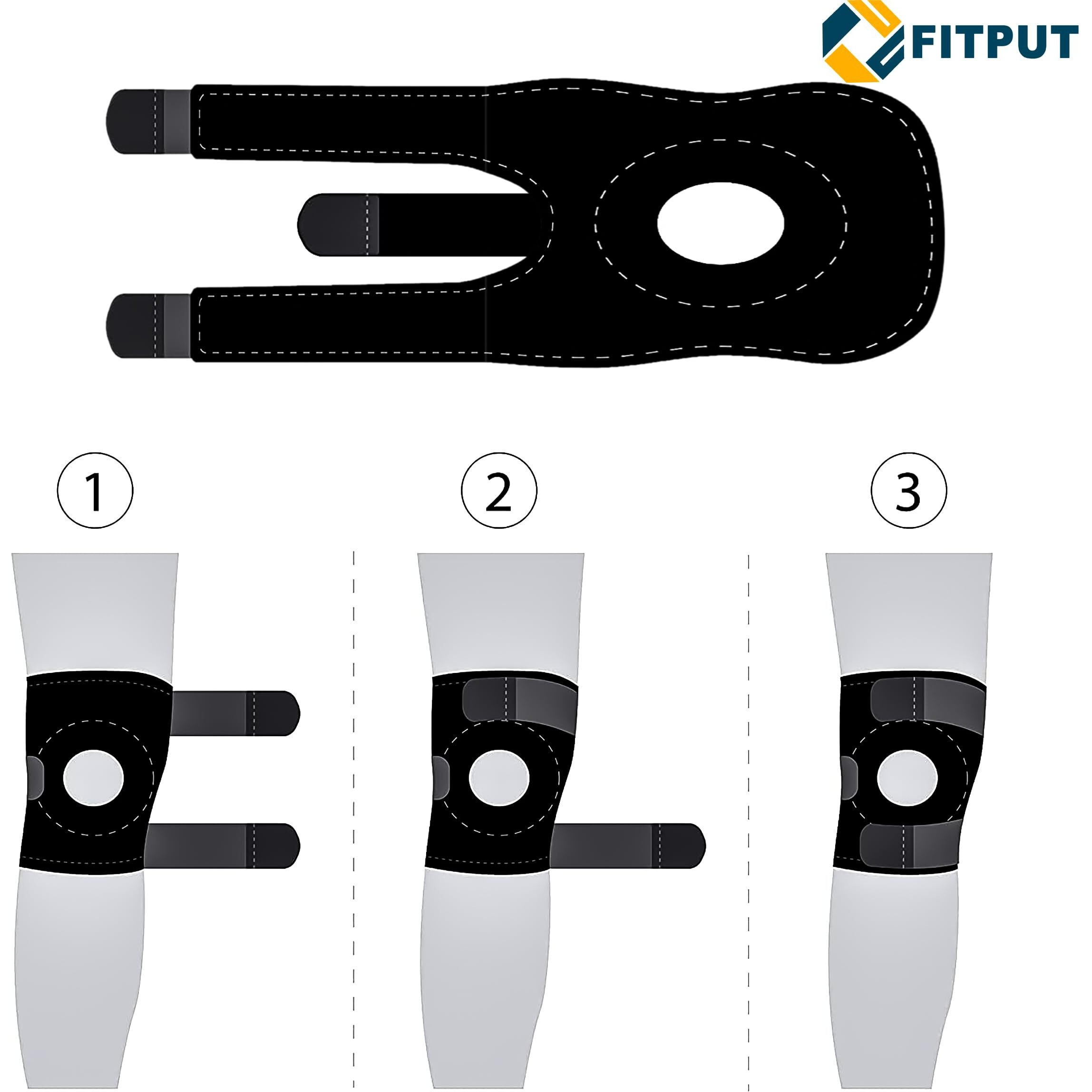 Fitput Knee Caps For Women And Knee Support For Men | Perfect Knee Cap For Men And Knee Support For Women | Ideal For Sports And Daily Use | Knee Caps For Women For Pain Relief(Freesize,Black)