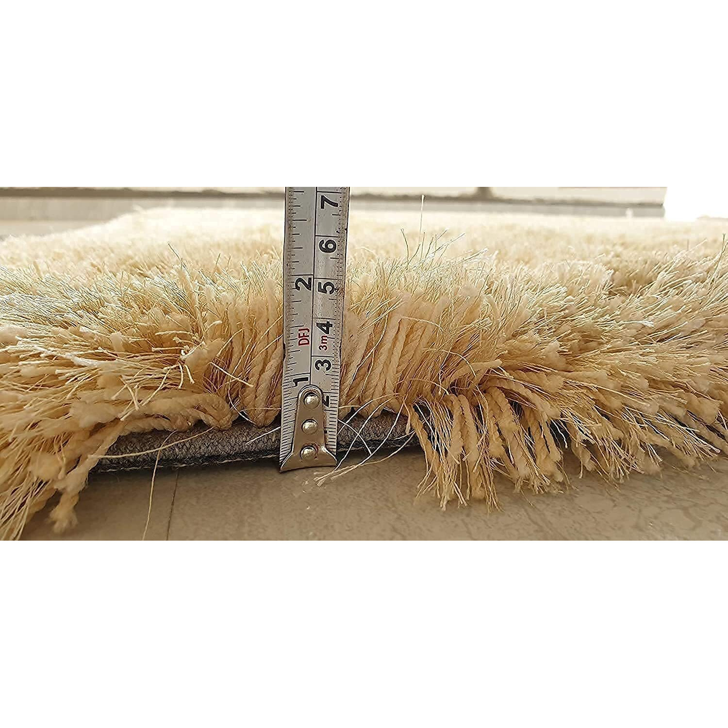 Kashish Rugs Shaggy Rug Handmade Microfiber Cozy Super Soft & Plush Fluffy Shaggy Carpets With 2 Inch Thickness 12 X 18 Feet-Gold