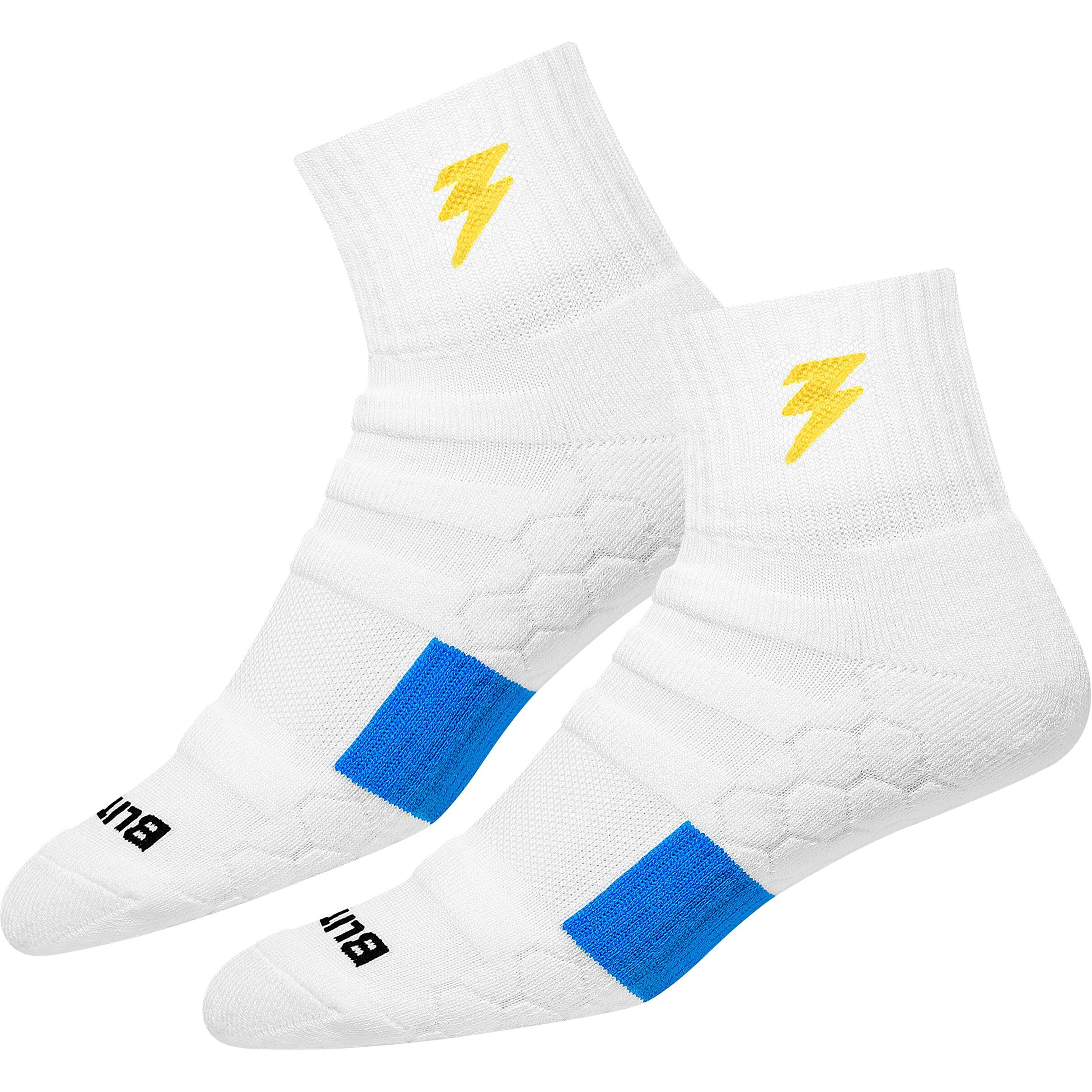 Blitzsox Hi-Tech Performance Sports Socks For Men (Badminton, Running, Gym & Indoor Training), Pack Of 3 (Size Uk 7-11, White, Ankle Length, Cotton Blend)