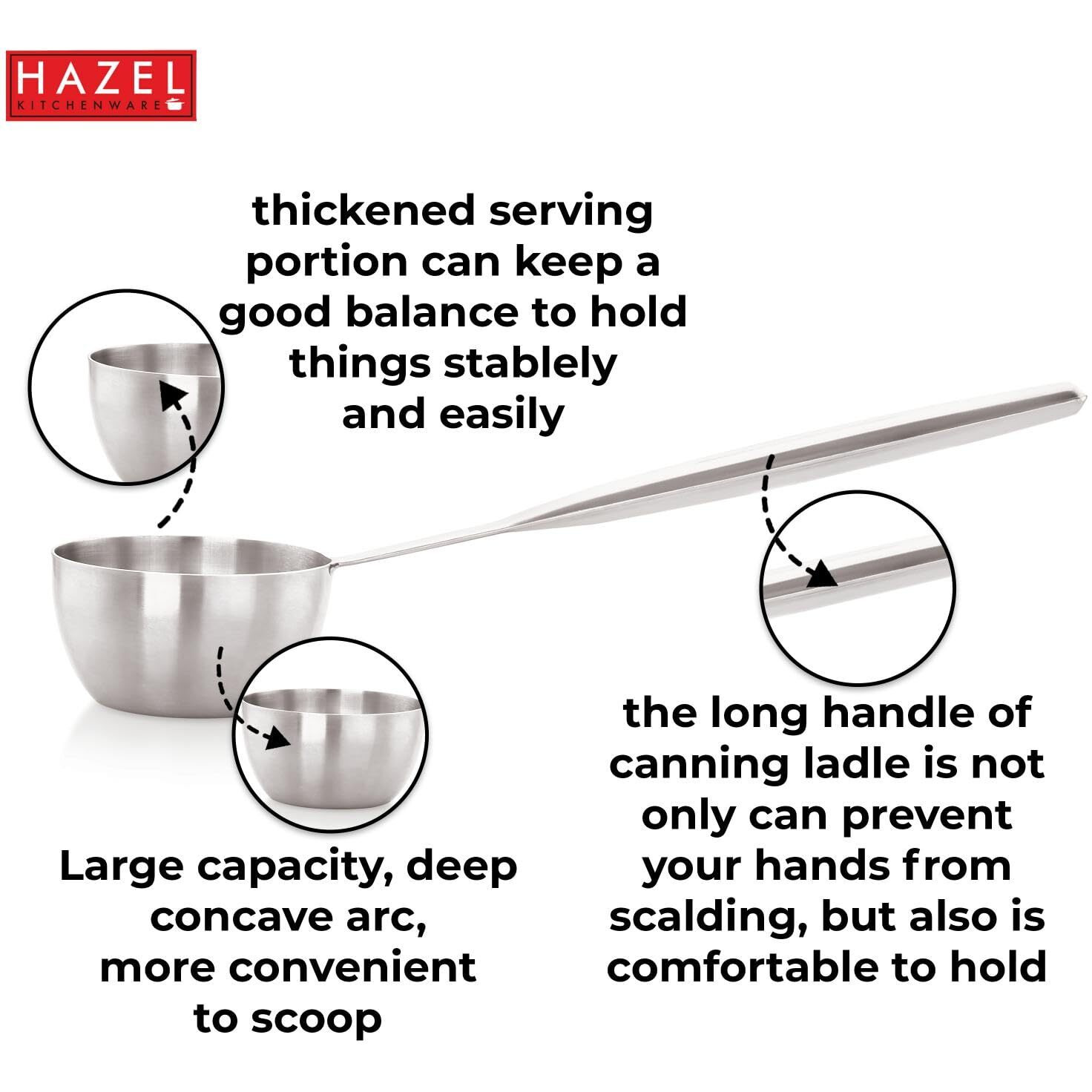 Hazel Stainless Steel Ladle With Handle | Doya/Loti Tea Pourer Loti Tea Pourer Canteen Server (Soup Ladle (Small), Set Of 1), 10 Millimeters