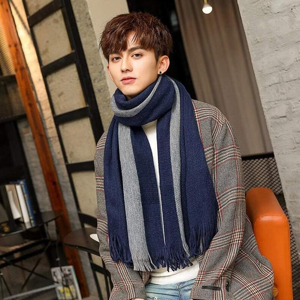 Alexvyan Fashions Two Color Extra Soft Microfibre Cashmere Knitted Mufflers Cum Scarves Cum Stoles Woolen Men And Women Casual Scarf Soft And Warm Muffler (Blue,Grey)