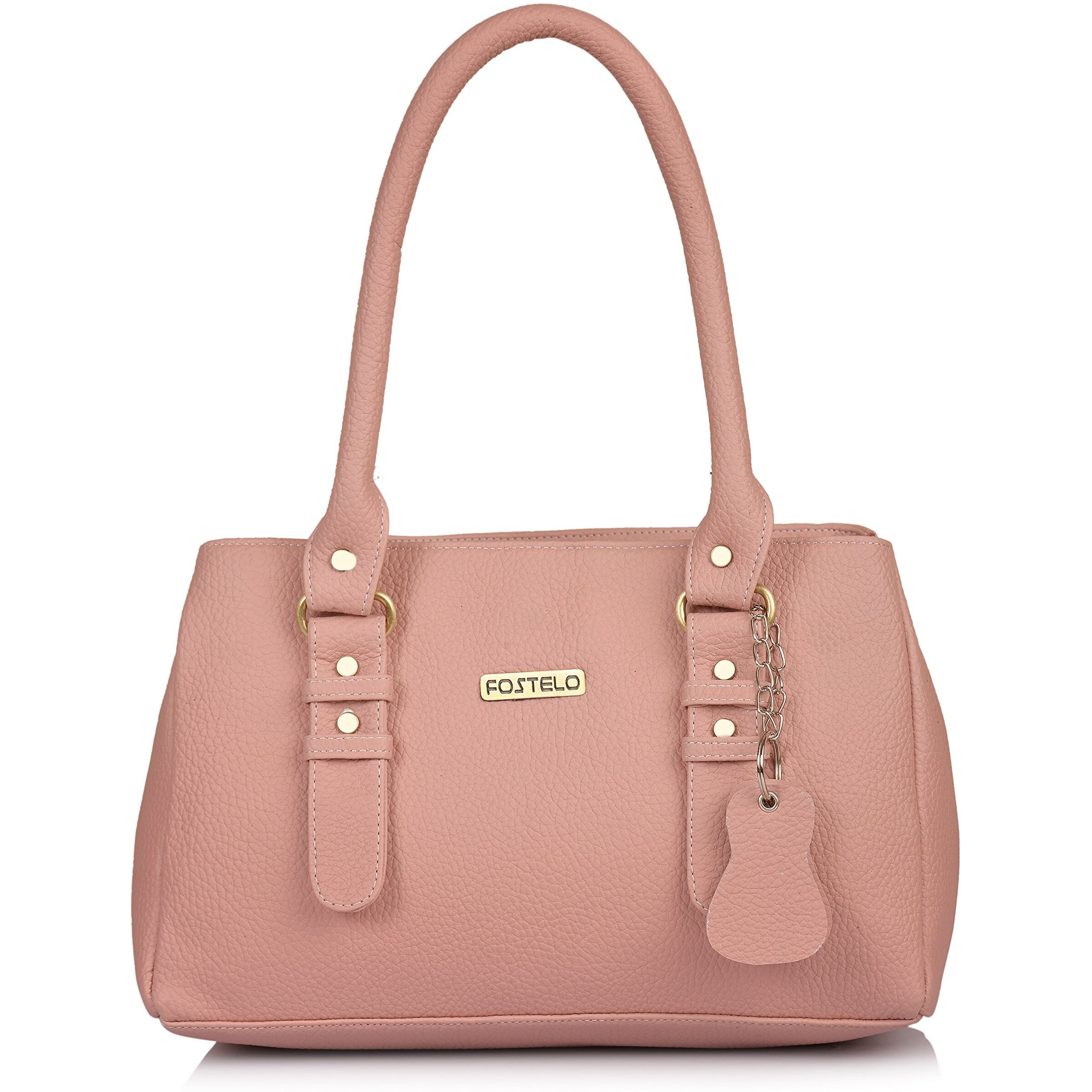 Fostelo Women's Vegan Leather Westside Handbag Shoulder Hobo Bag Ladies Purse (Light Pink) (Large)