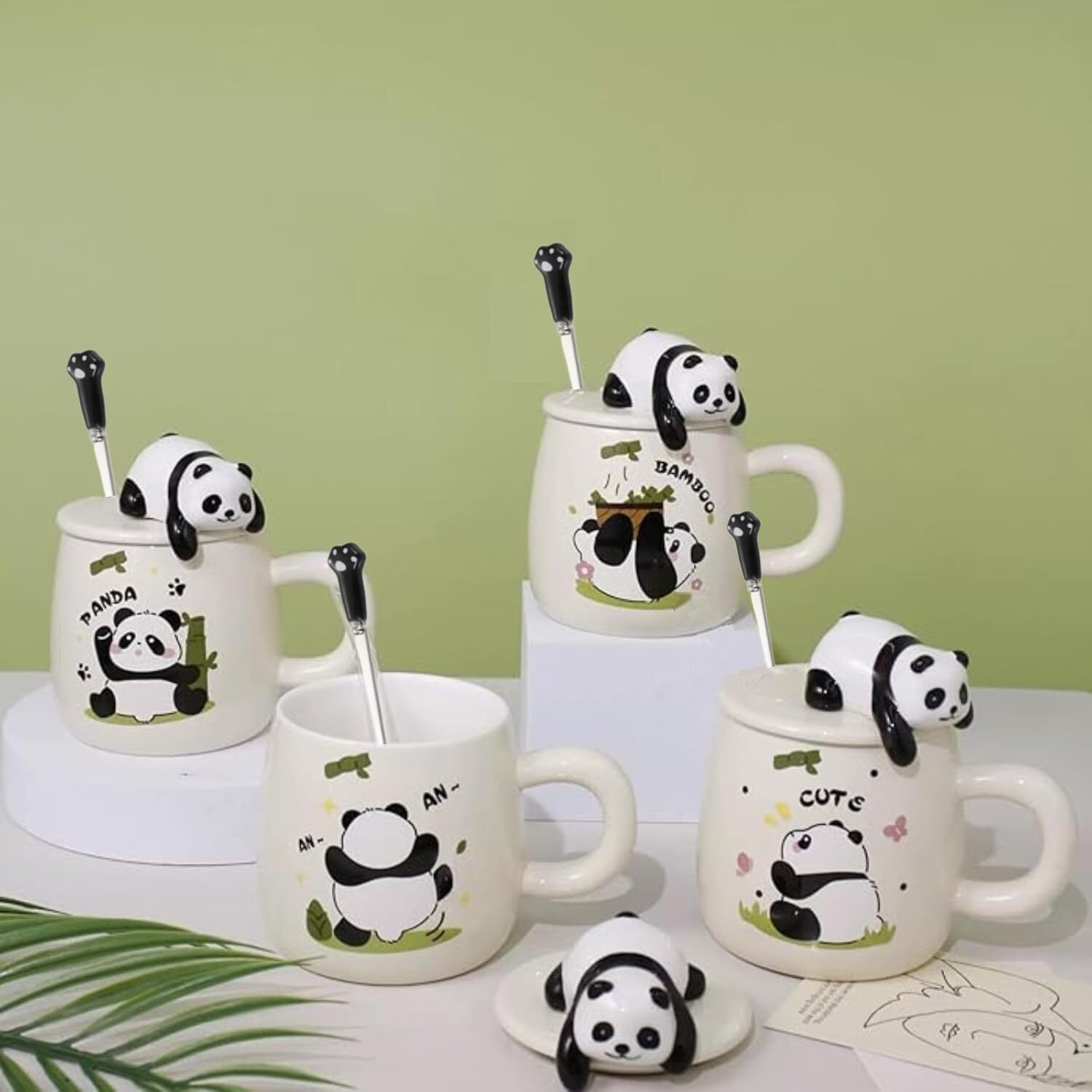 Nyrwana Coffee Mug, Gift Items For Women, Birthday Gift For Girlfriend, Mugs For Gift, Unique Gift For Women, Cups And Mugs, Gift For Women Birthday Special, Panda Mug With Lid And Spoon (Assorted)