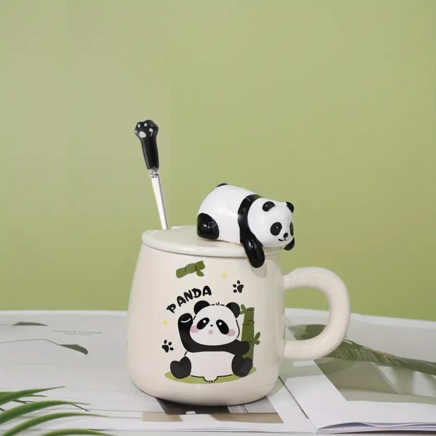 Nyrwana Coffee Mug, Gift Items For Women, Birthday Gift For Girlfriend, Mugs For Gift, Unique Gift For Women, Cups And Mugs, Gift For Women Birthday Special, Panda Mug With Lid And Spoon (Assorted)