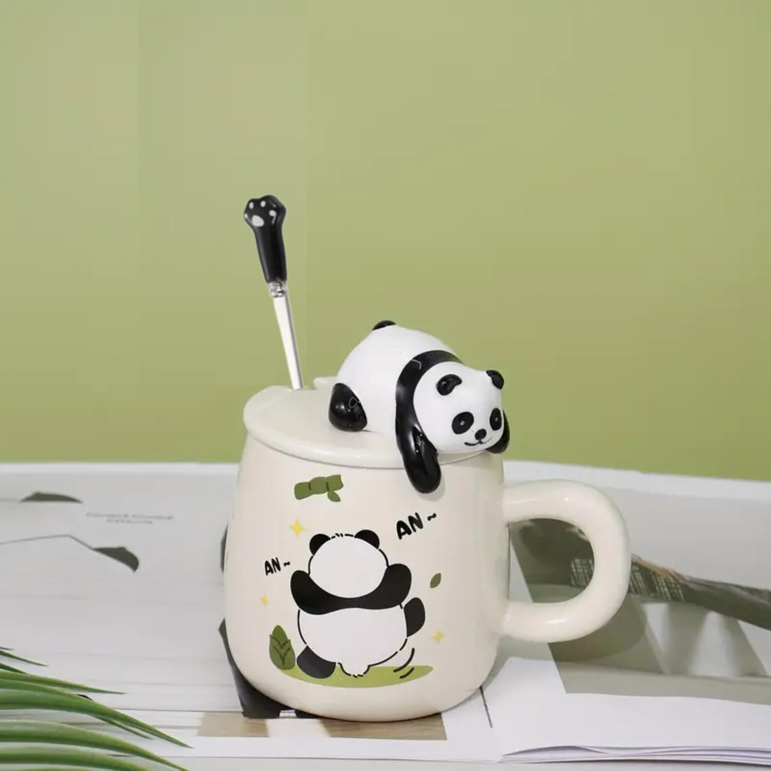 Nyrwana Coffee Mug, Gift Items For Women, Birthday Gift For Girlfriend, Mugs For Gift, Unique Gift For Women, Cups And Mugs, Gift For Women Birthday Special, Panda Mug With Lid And Spoon (Assorted)