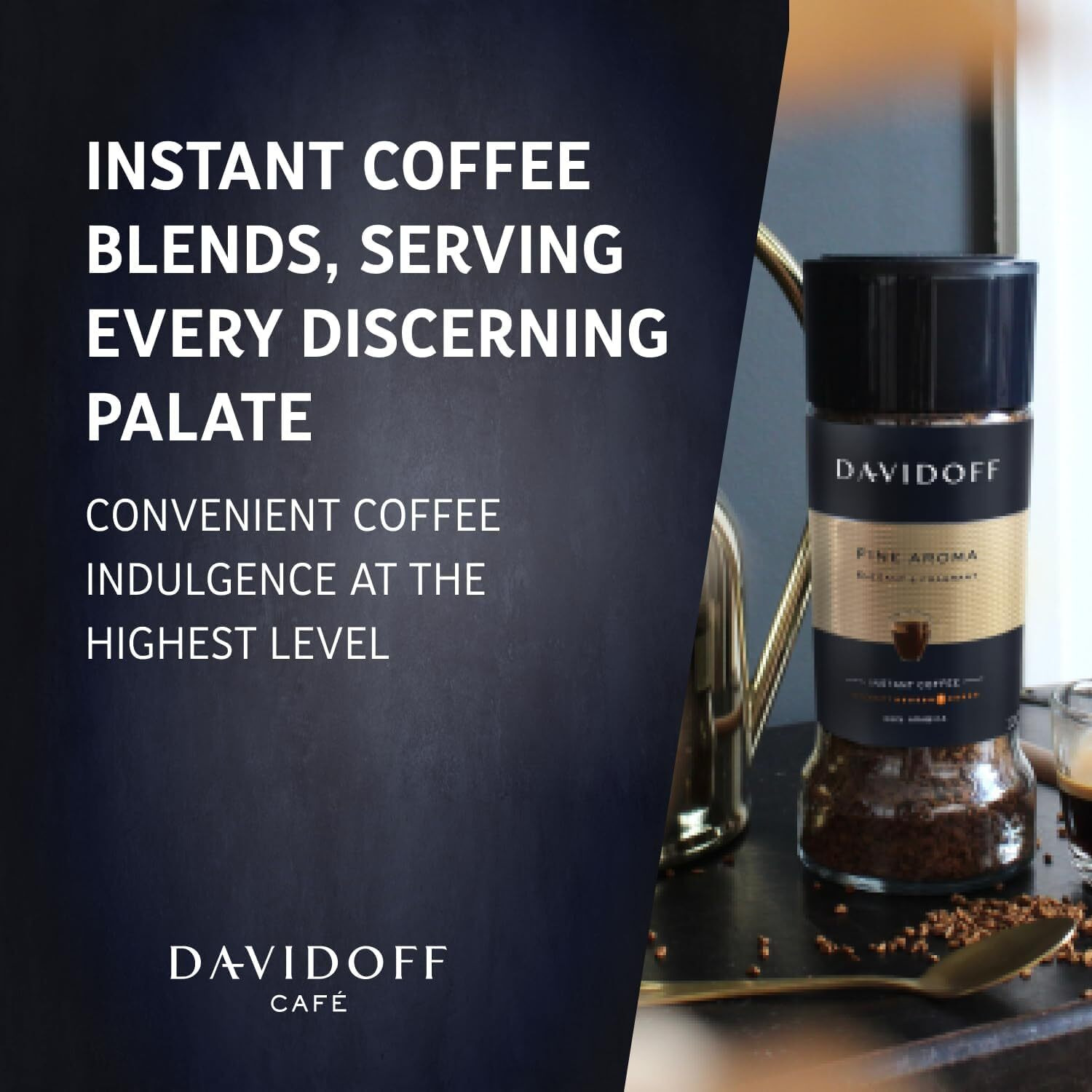 Decadent Foods Davidof Fine Aroma Instant Ground Coffee Blend That Offers A Delightful Coffee Experience 100% Arabica 100 Gram, Bottle